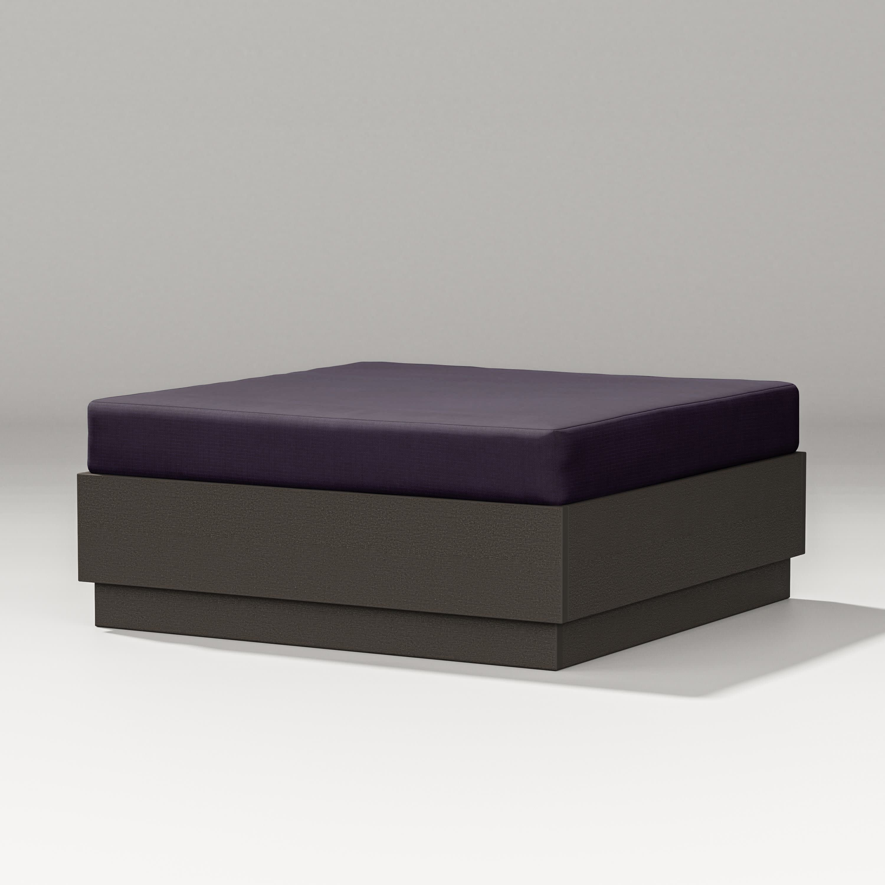 Elevate Lounge Ottoman in Vintage Coffee / Navy Linen