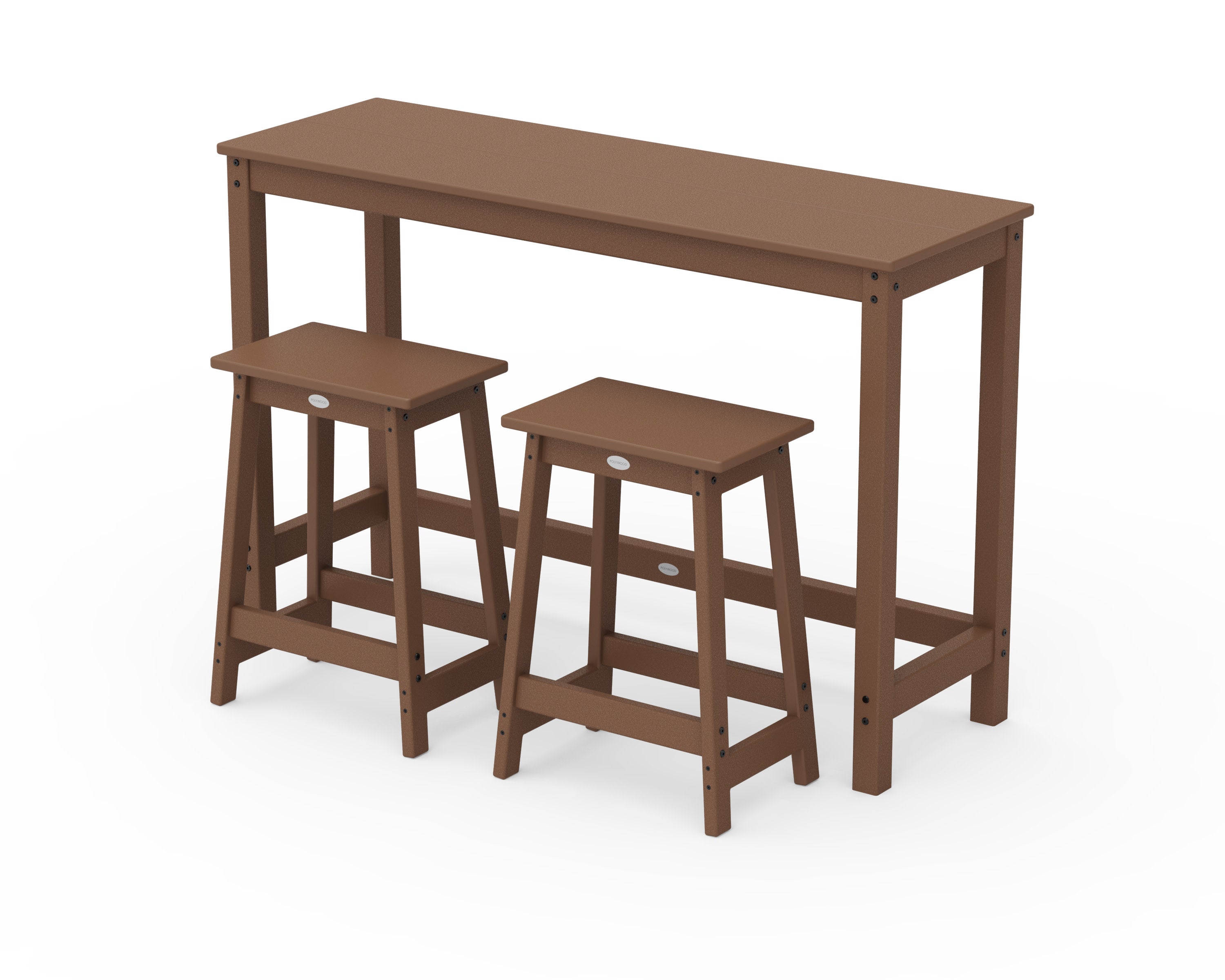 Modern Studio Stool 3-Piece Counter Balcony Set in Teak