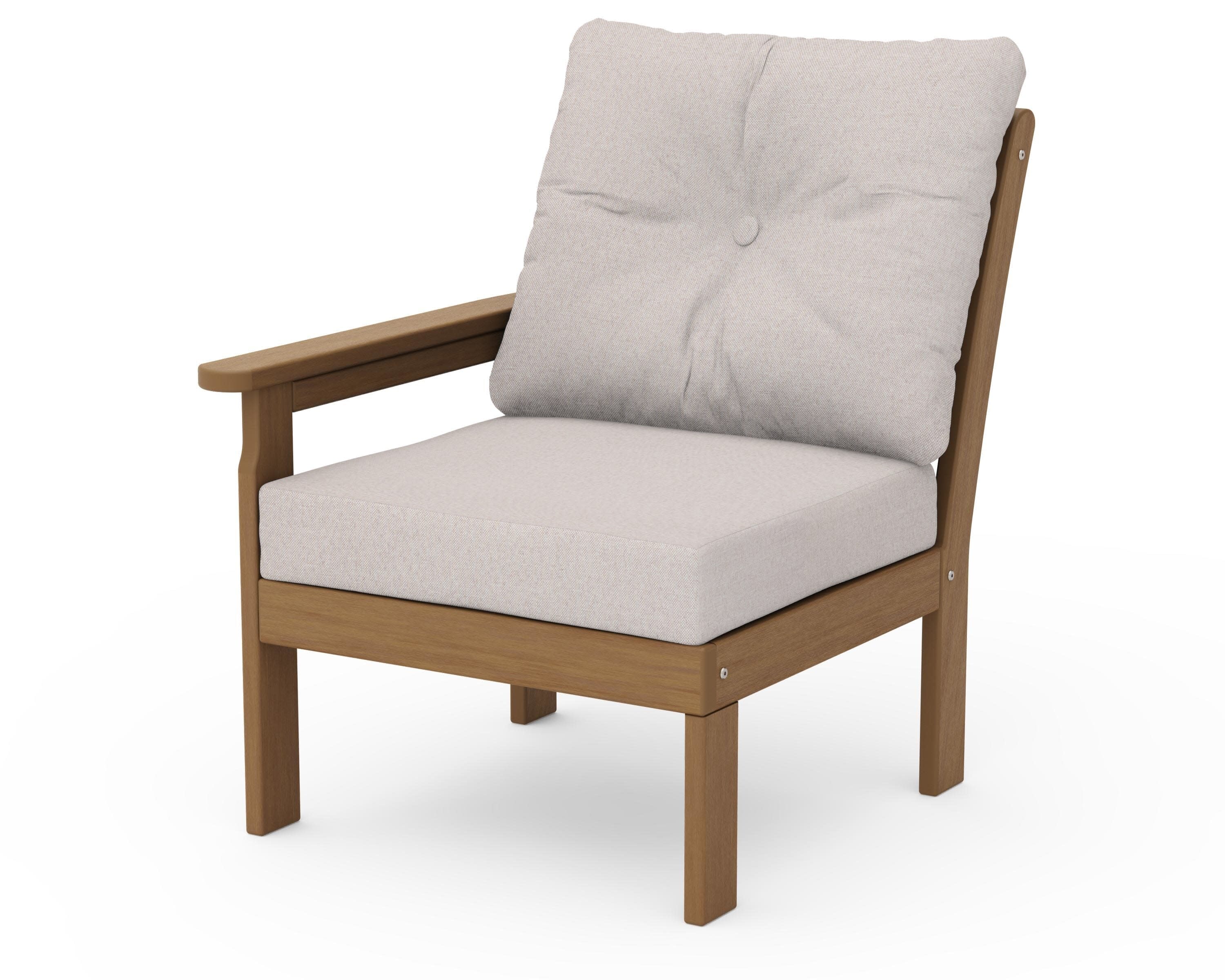 Vineyard Modular Left Arm Chair in Natural / Dune Burlap
