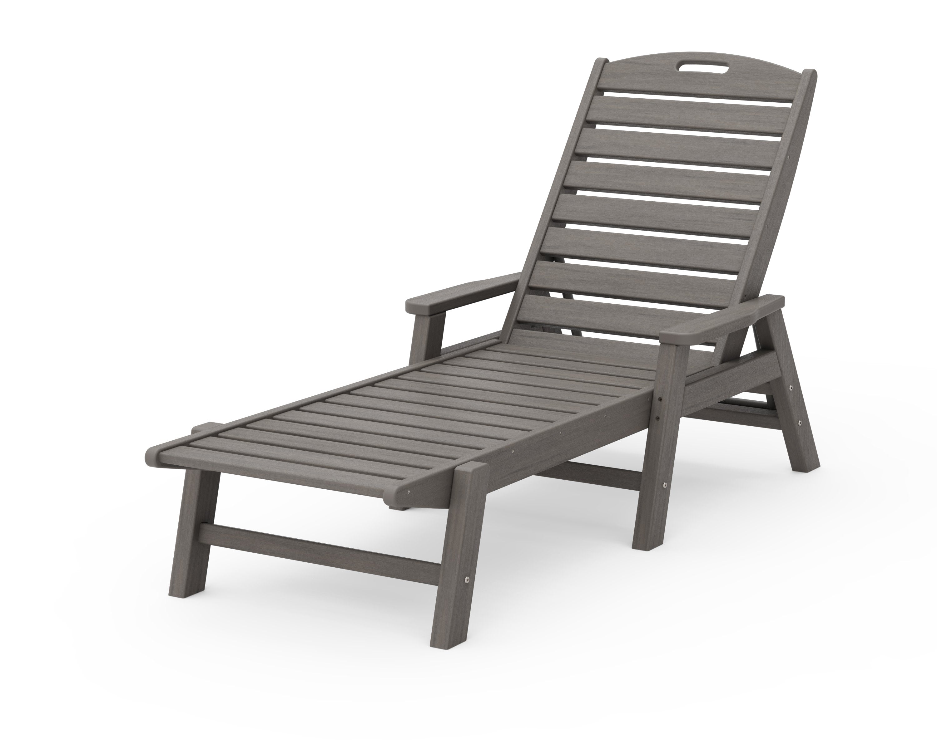Nautical Chaise with Arms in Driftwood