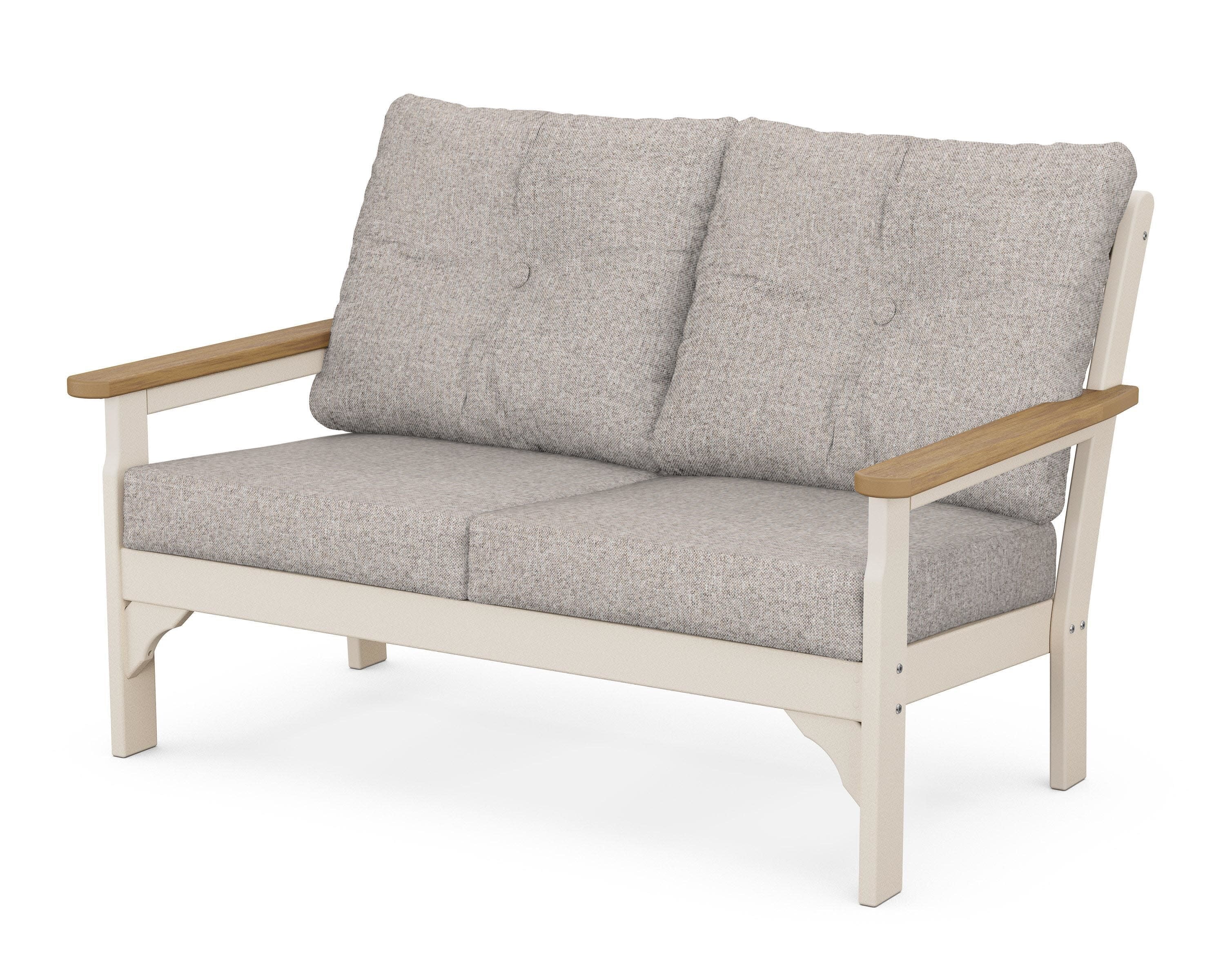 Vineyard Deep Seating Loveseat in Sand / Natural / Weathered Tweed