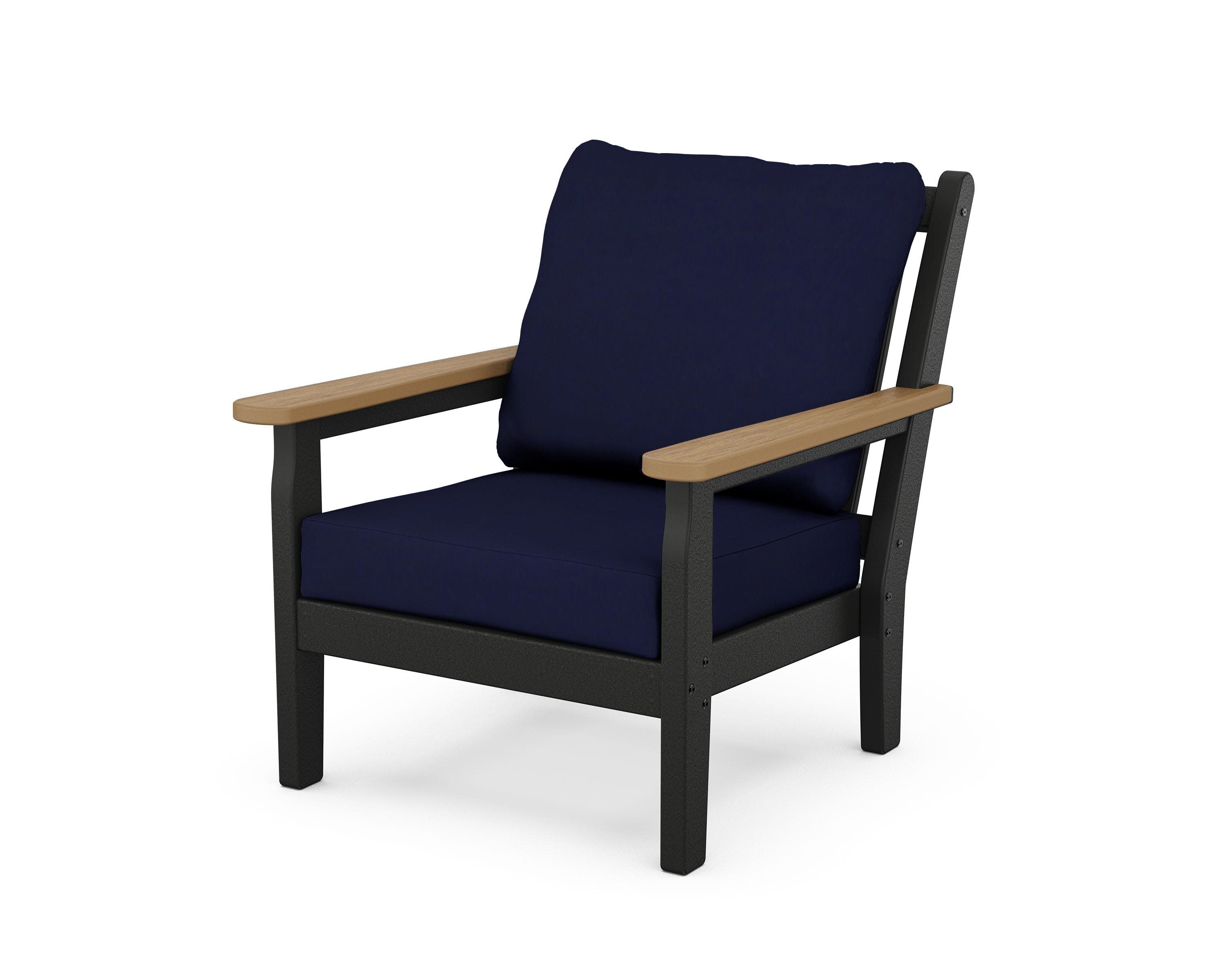 Chippendale Deep Seating Chair in Black / Natural / Navy