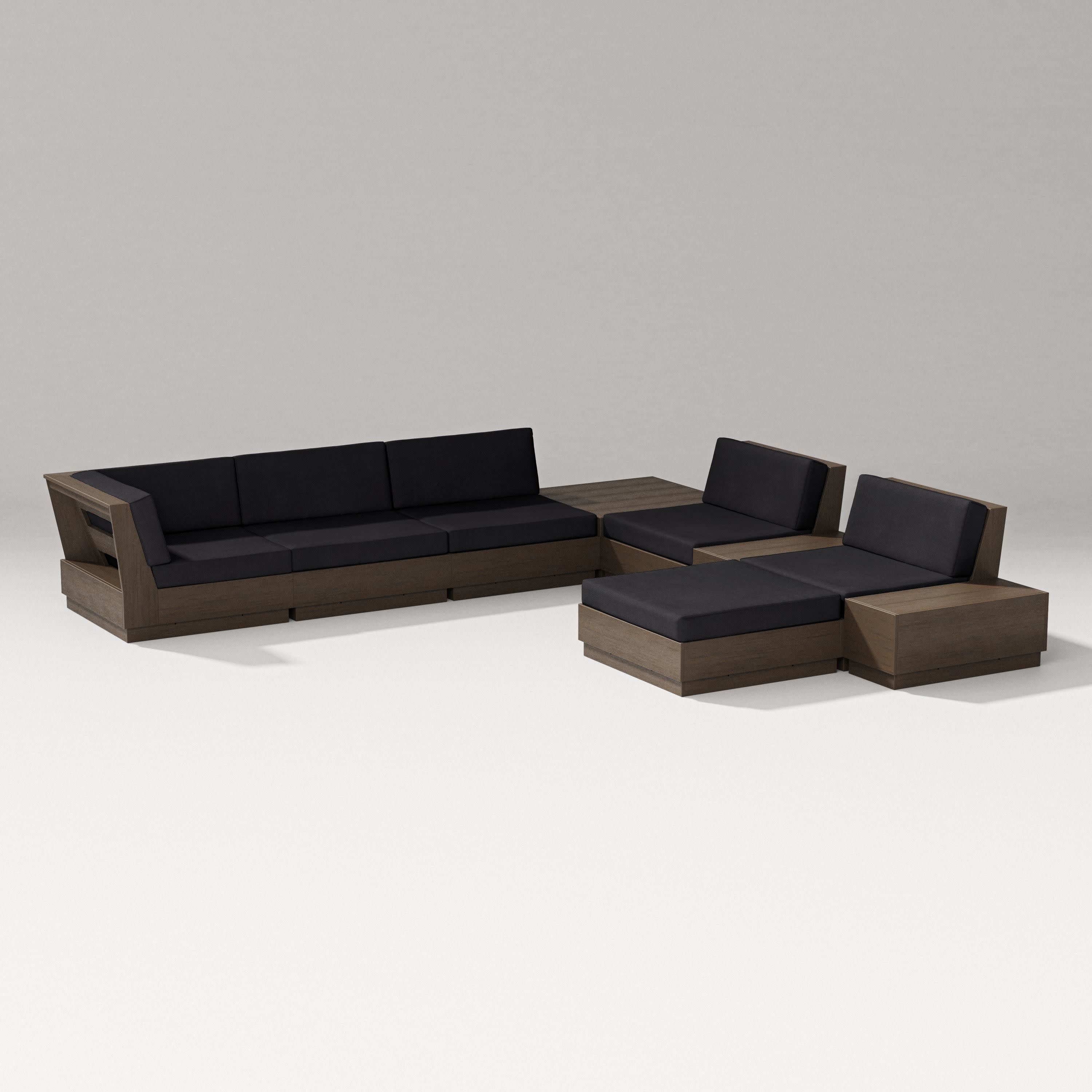 Elevate 9-Piece Conversation Sectional in Kona / Midnight Linen