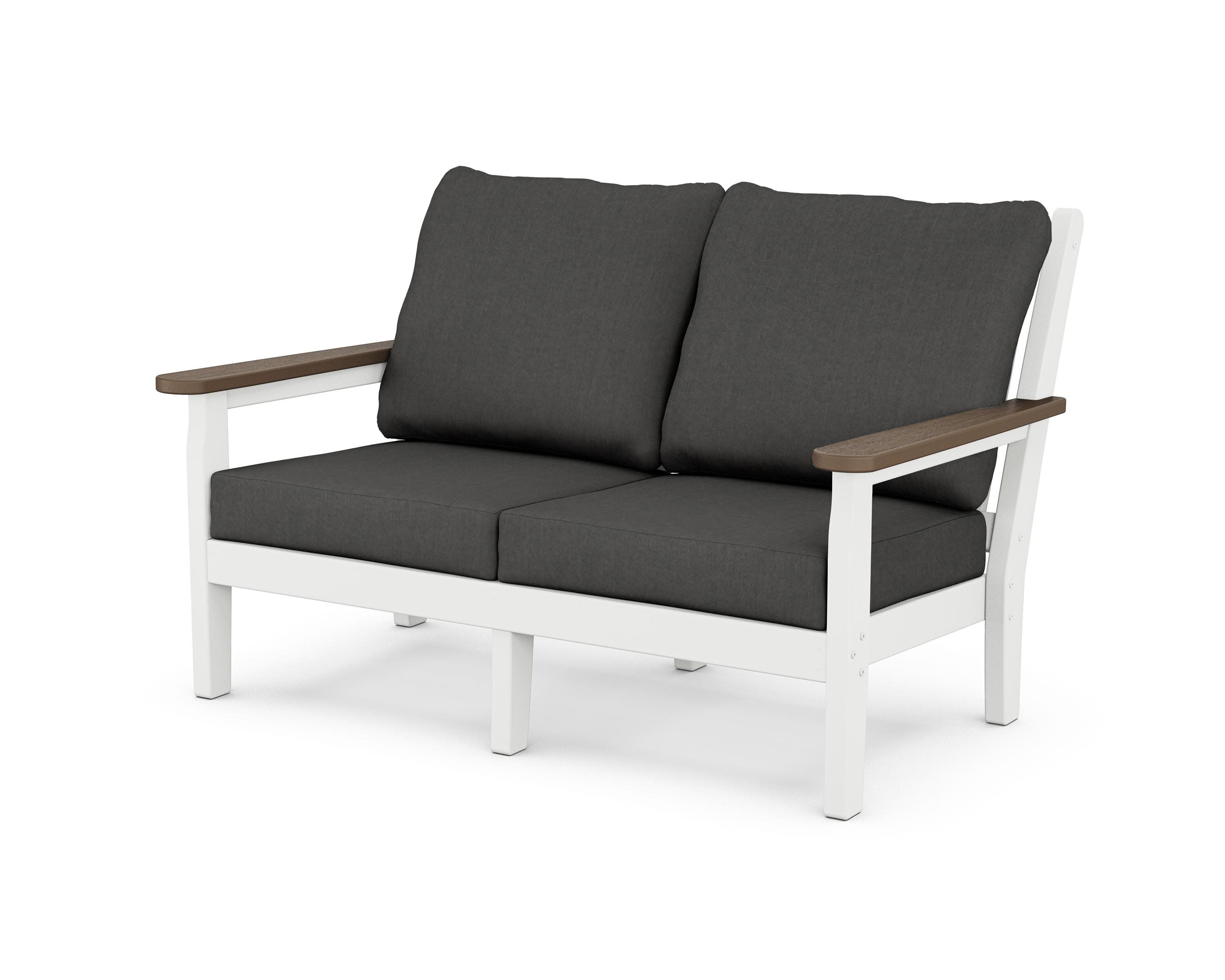Chippendale Deep Seating Loveseat in White / Kona / Spectrum Carbon