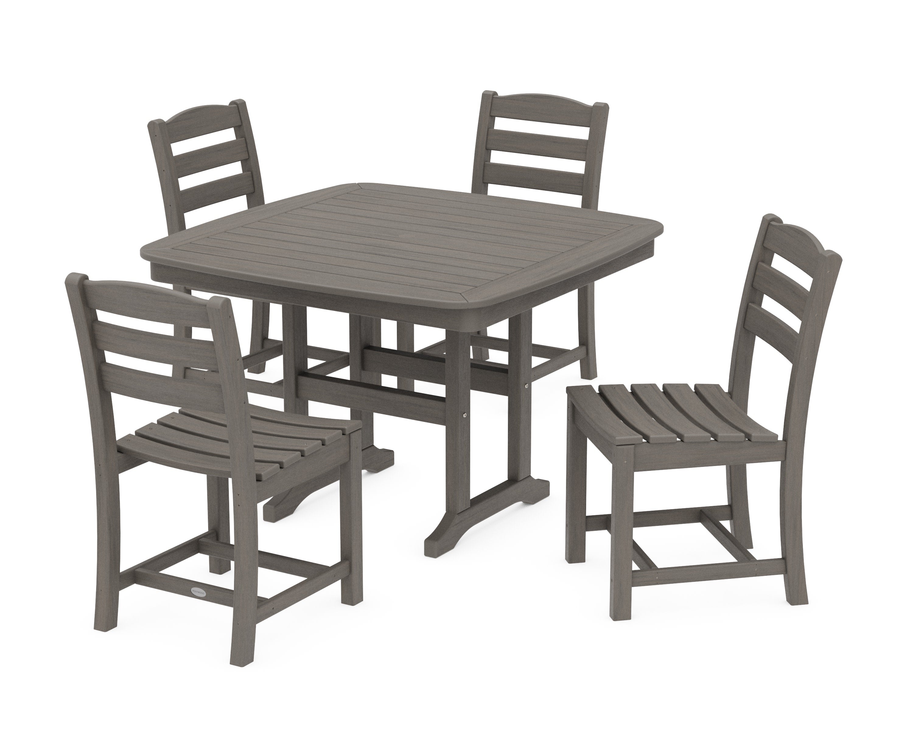 La Casa Caf Side Chair 5-Piece Dining Set with Trestle Legs in Driftwood
