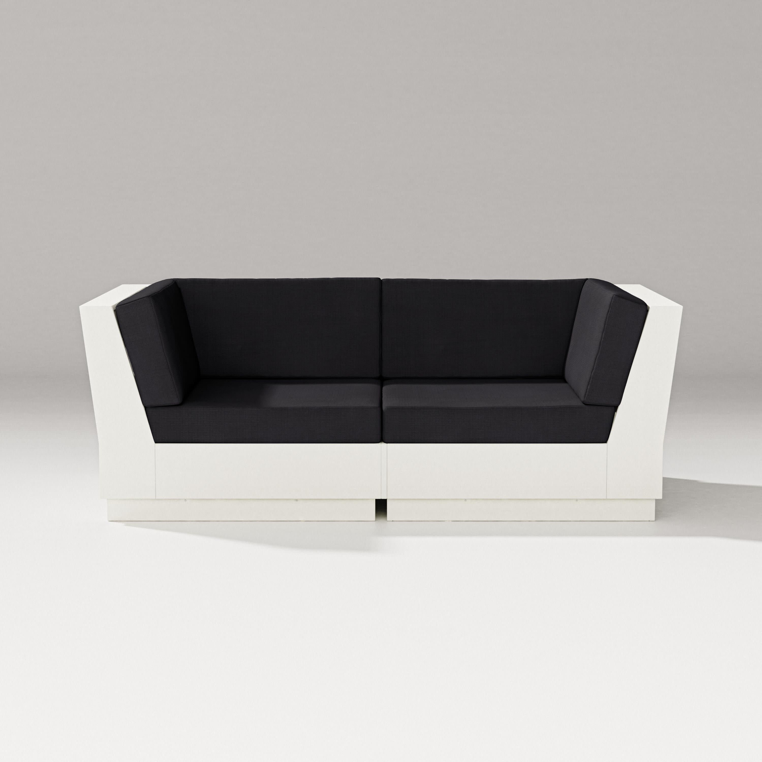 Elevate Loveseat Sectional in Vintage White / Midnight Linen