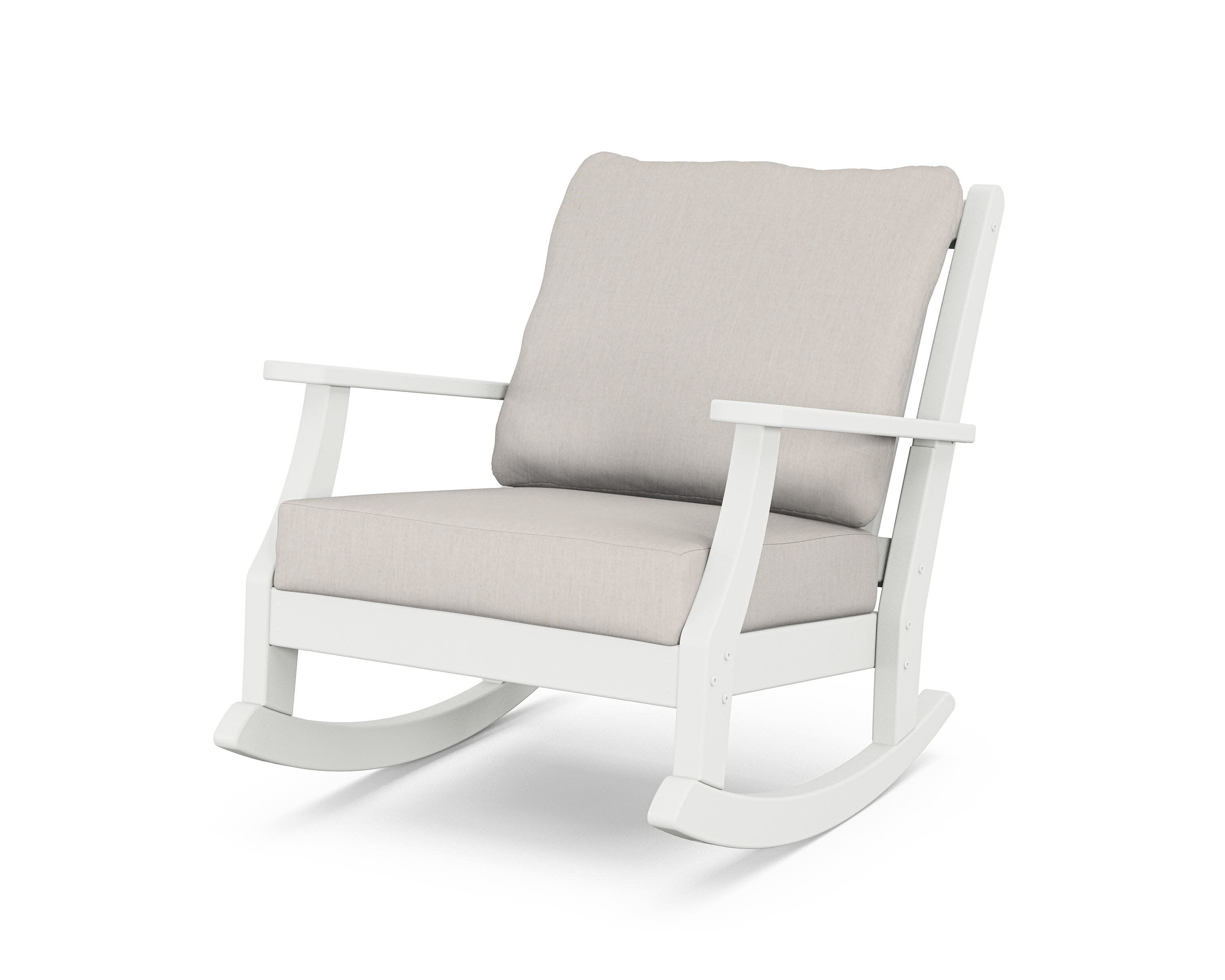 Wovendale Deep Seating Rocking Chair in White / Cast Ash