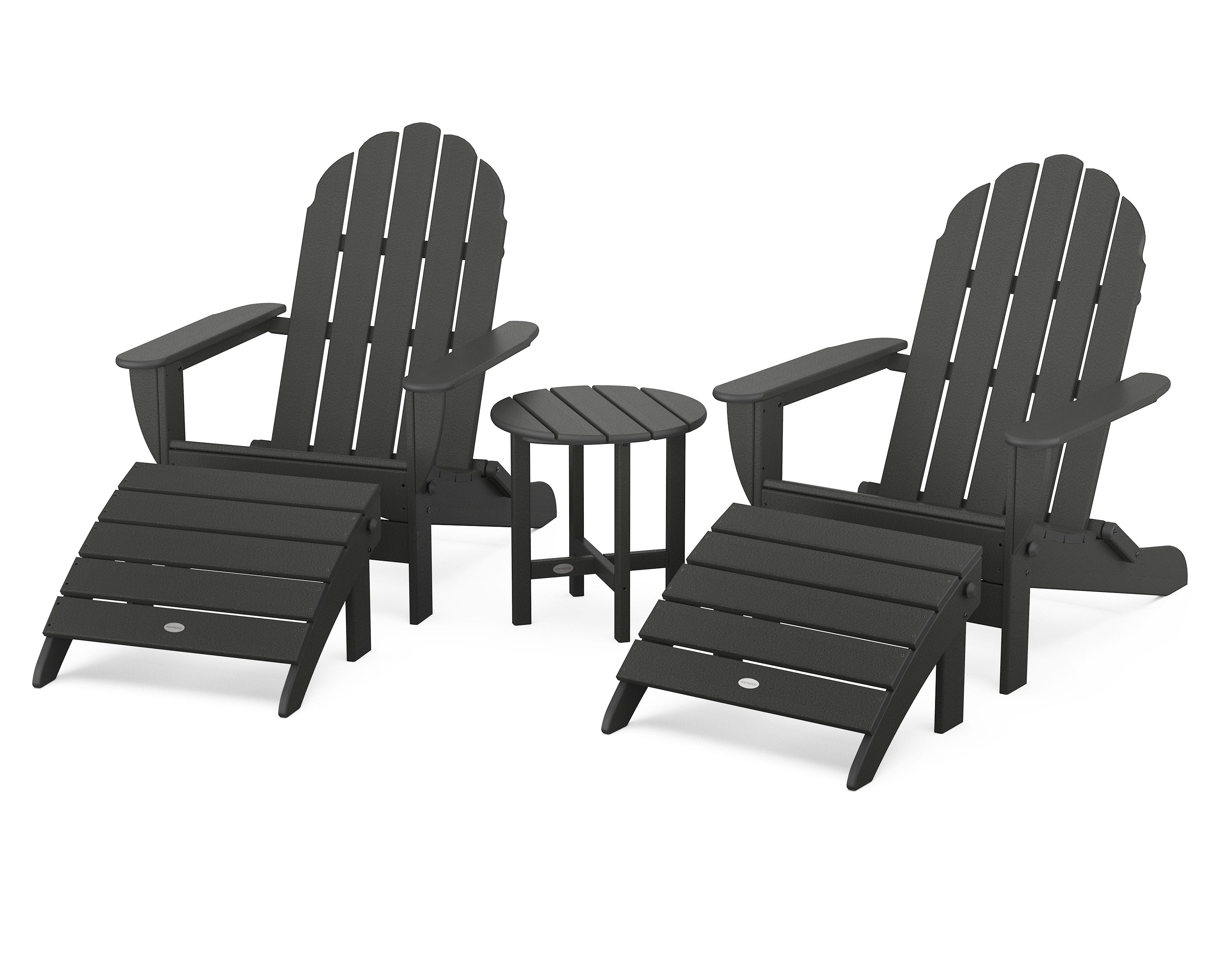 Classic Oversized Adirondack 5-Piece Casual Set in Black