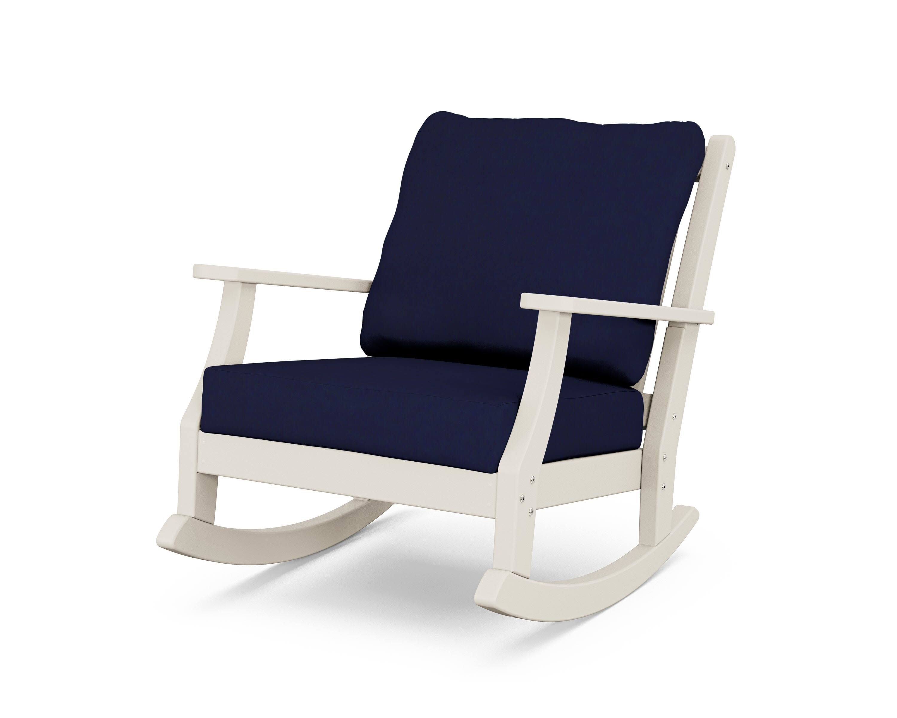 Wovendale Deep Seating Rocking Chair in Sand / Navy