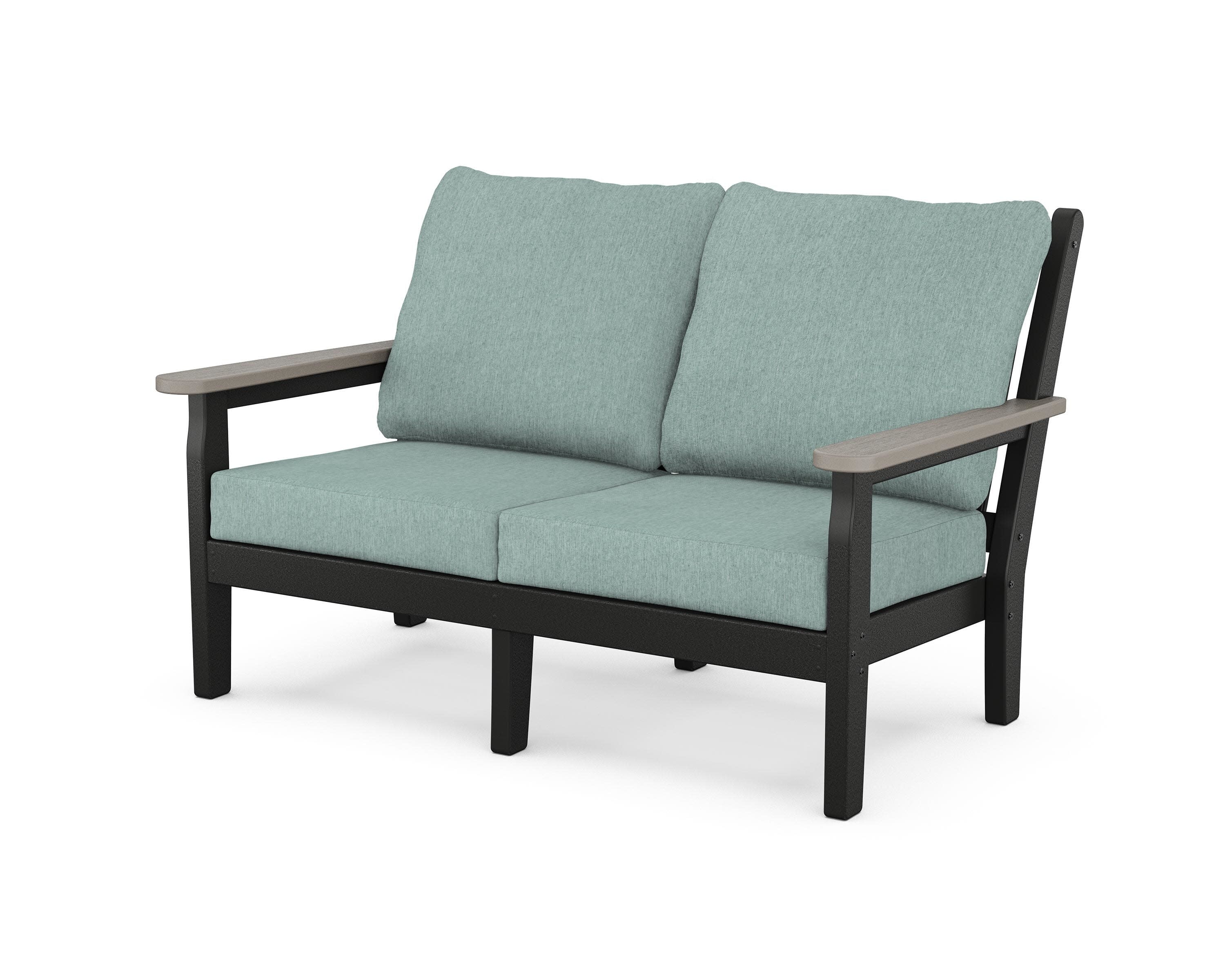 Chippendale Deep Seating Loveseat in Black / Driftwood / Glacier Spa