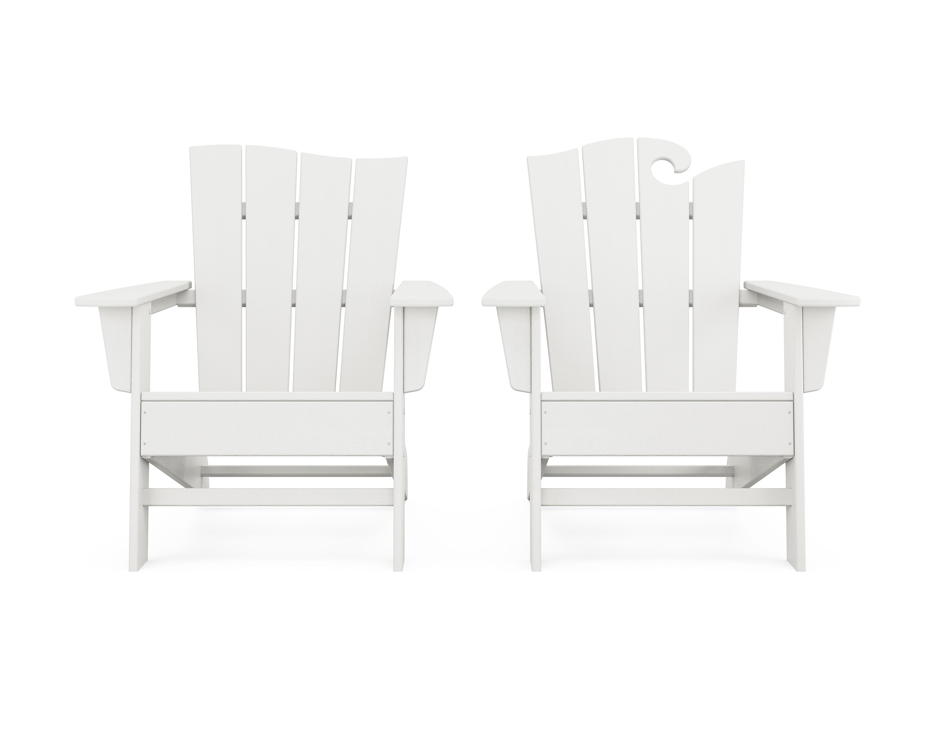 Wave 2-Piece Adirondack Set with The Wave Chair Left in Vintage White