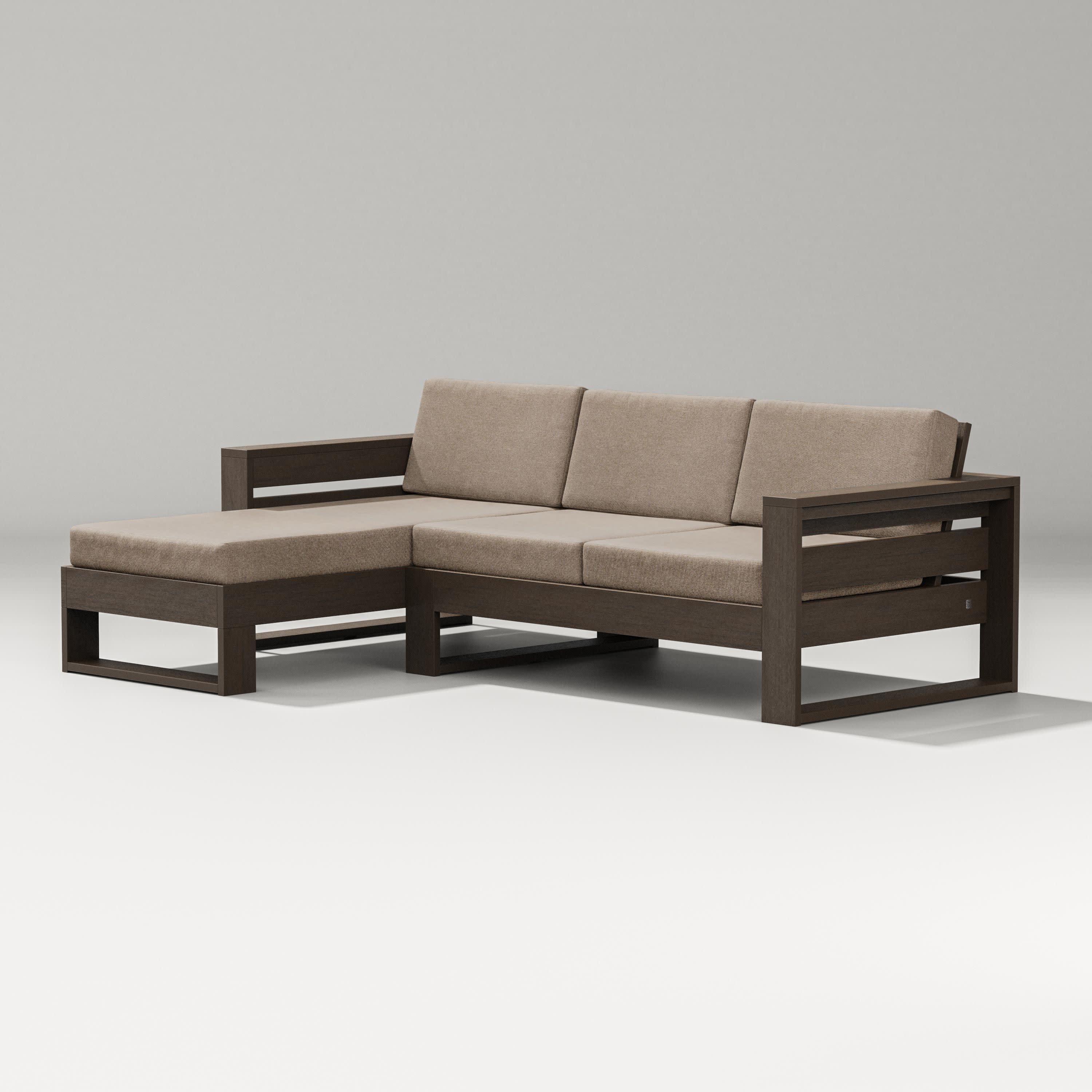 Latitude Left Chaise Sectional in Kona / Spiced Burlap