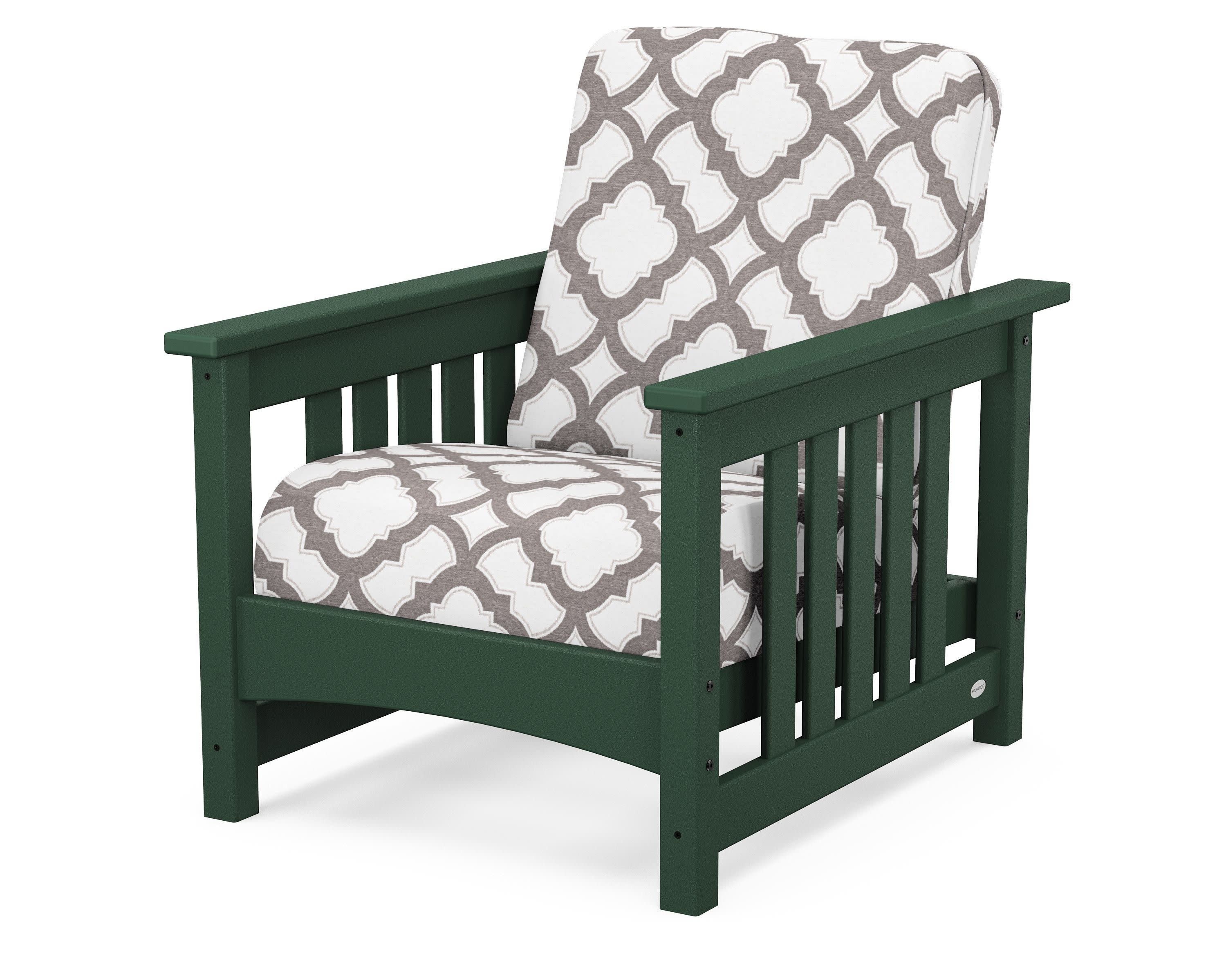 Club Mission Chair in Green / Trellis Grey Mist