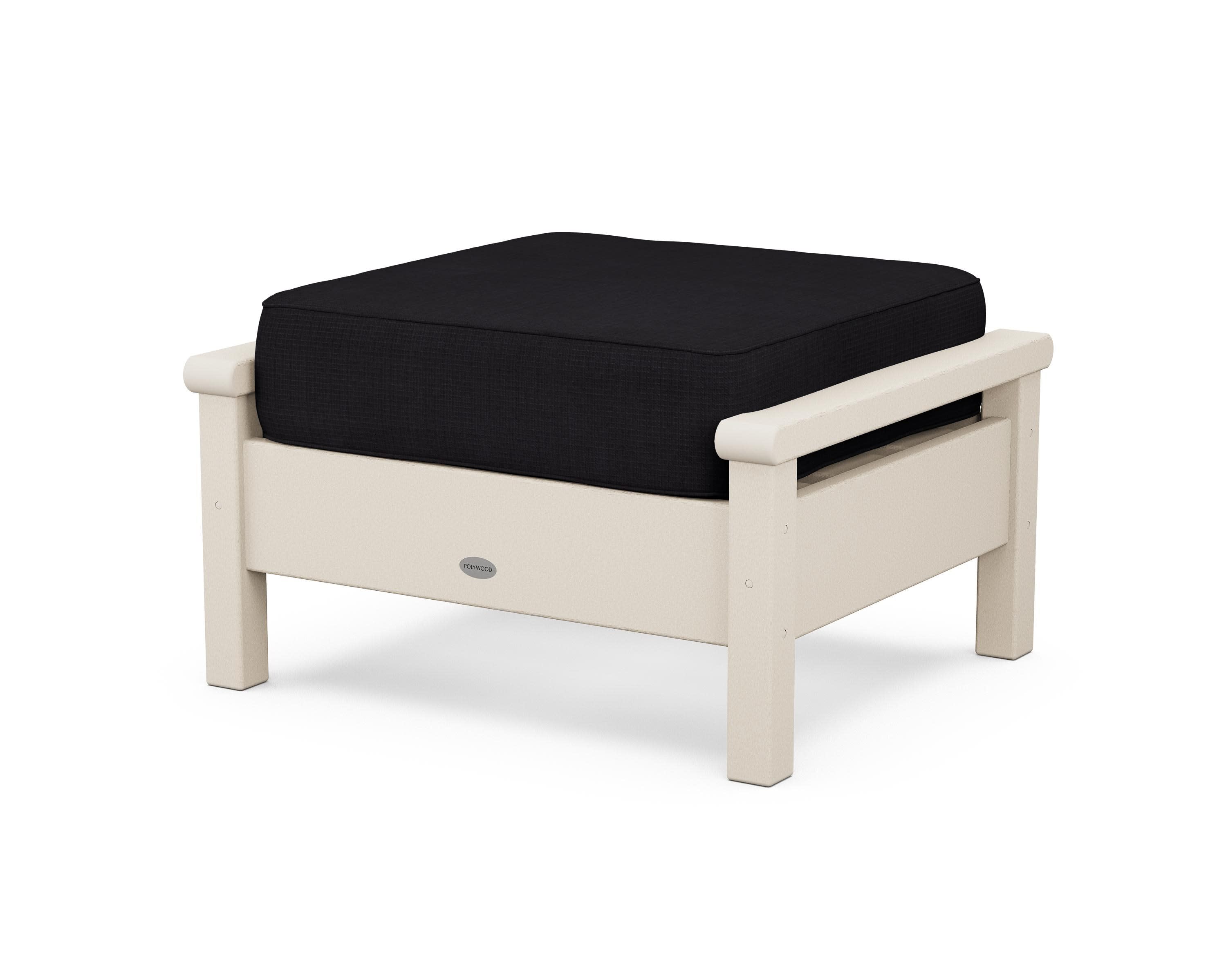 Harbour Deep Seating Ottoman in Sand / Midnight Linen