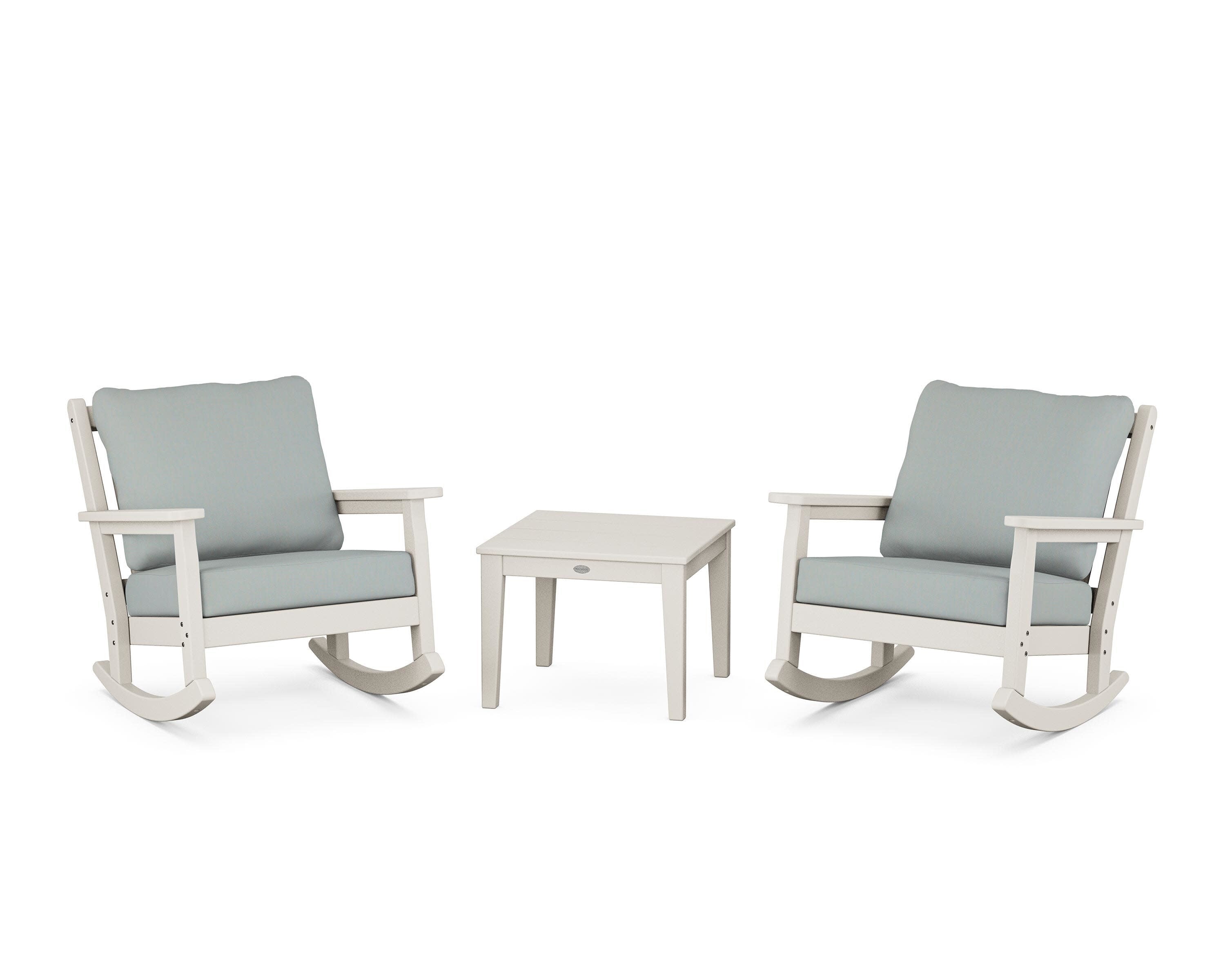 Chippendale 3-Piece Deep Seating Rocker Set in Sand / Spa