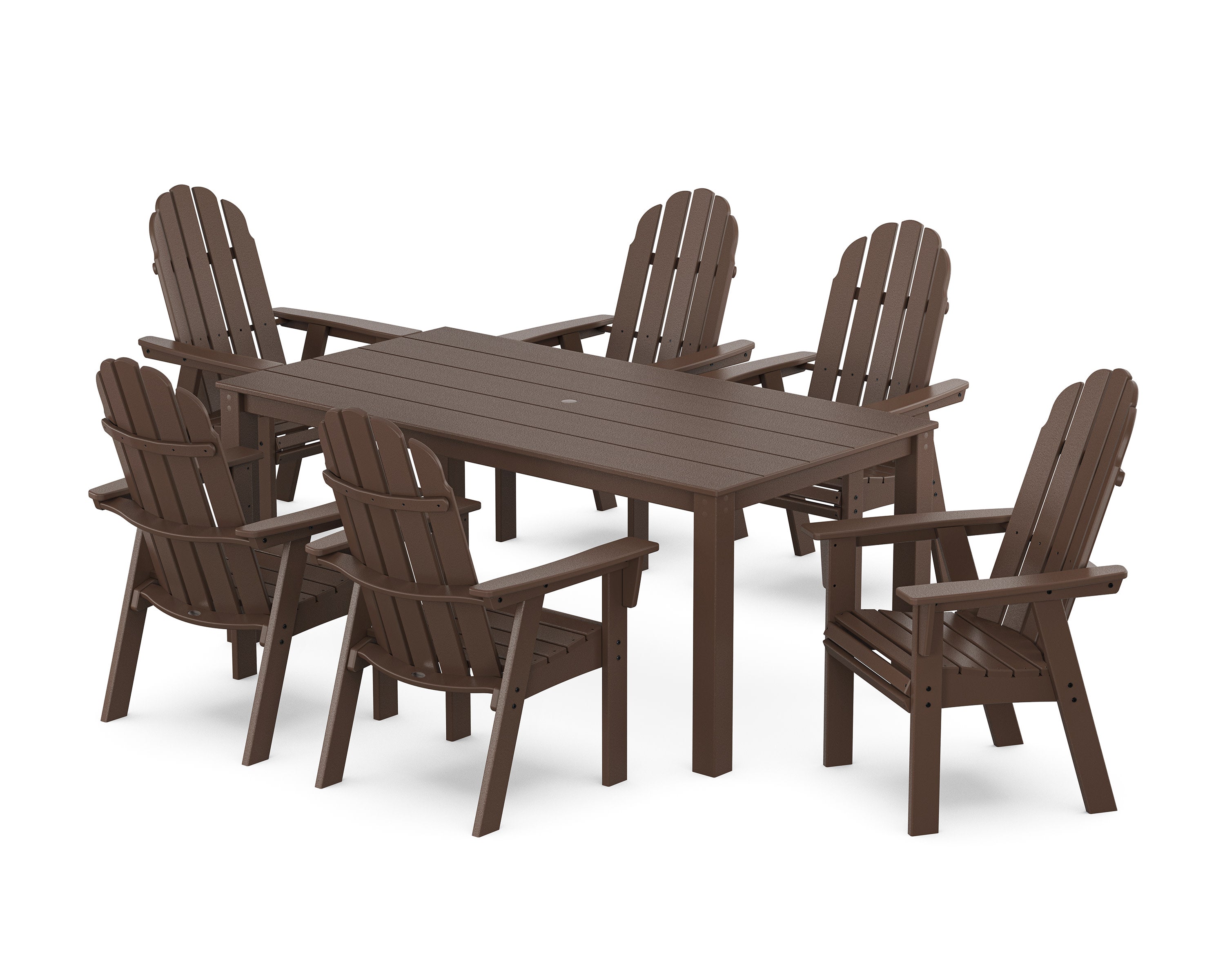 Vineyard Curveback Adirondack 7-Piece Parsons Dining Set in Mahogany