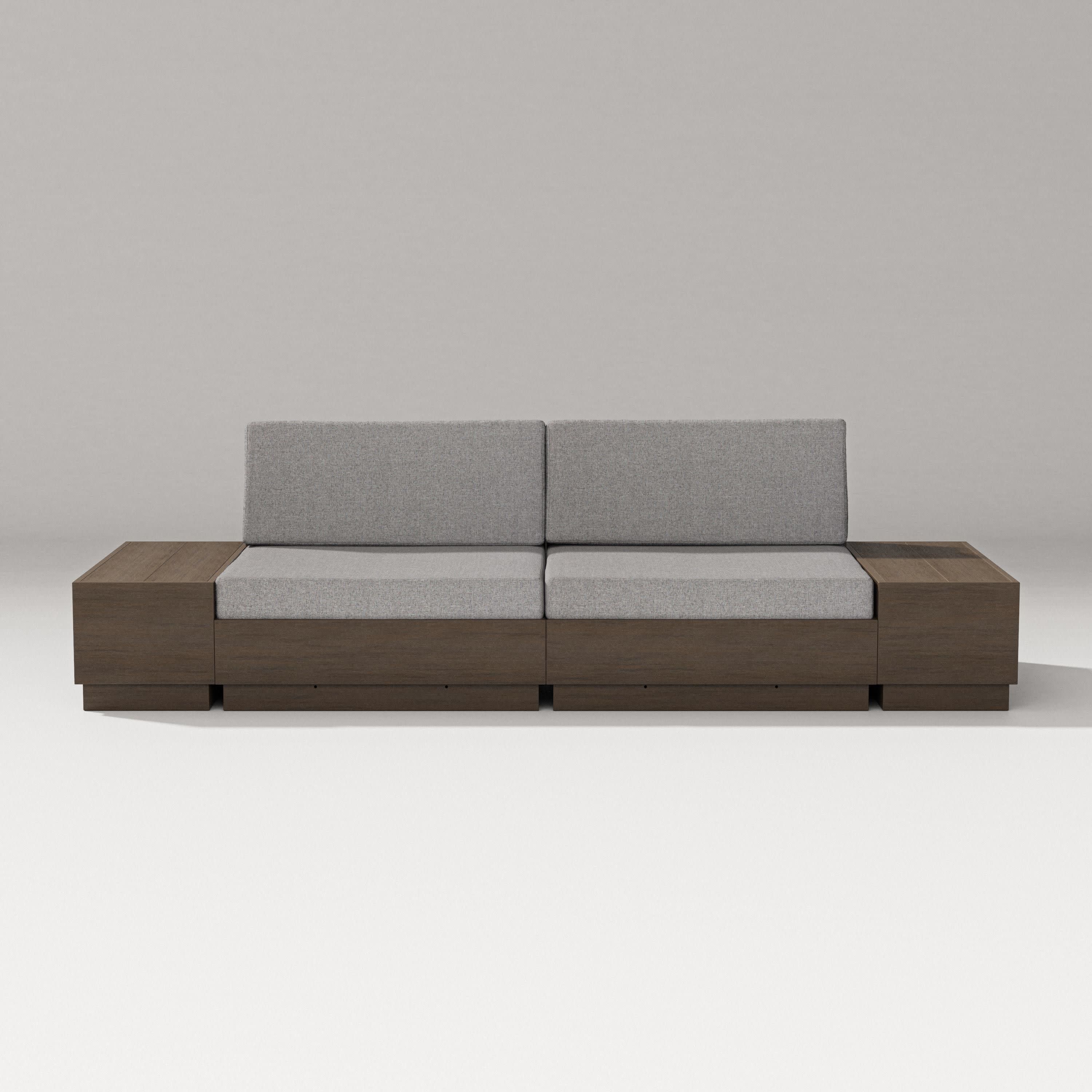 Elevate 4-Piece Loveseat Sectional in Kona / Grey Mist