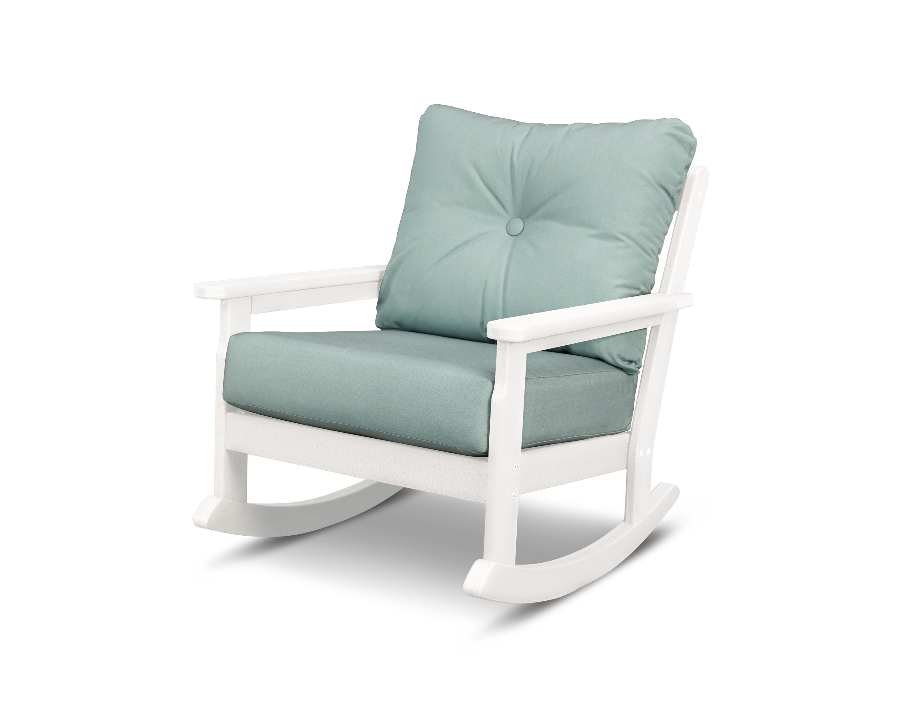 Vineyard Deep Seating Rocking Chair in White / Spa