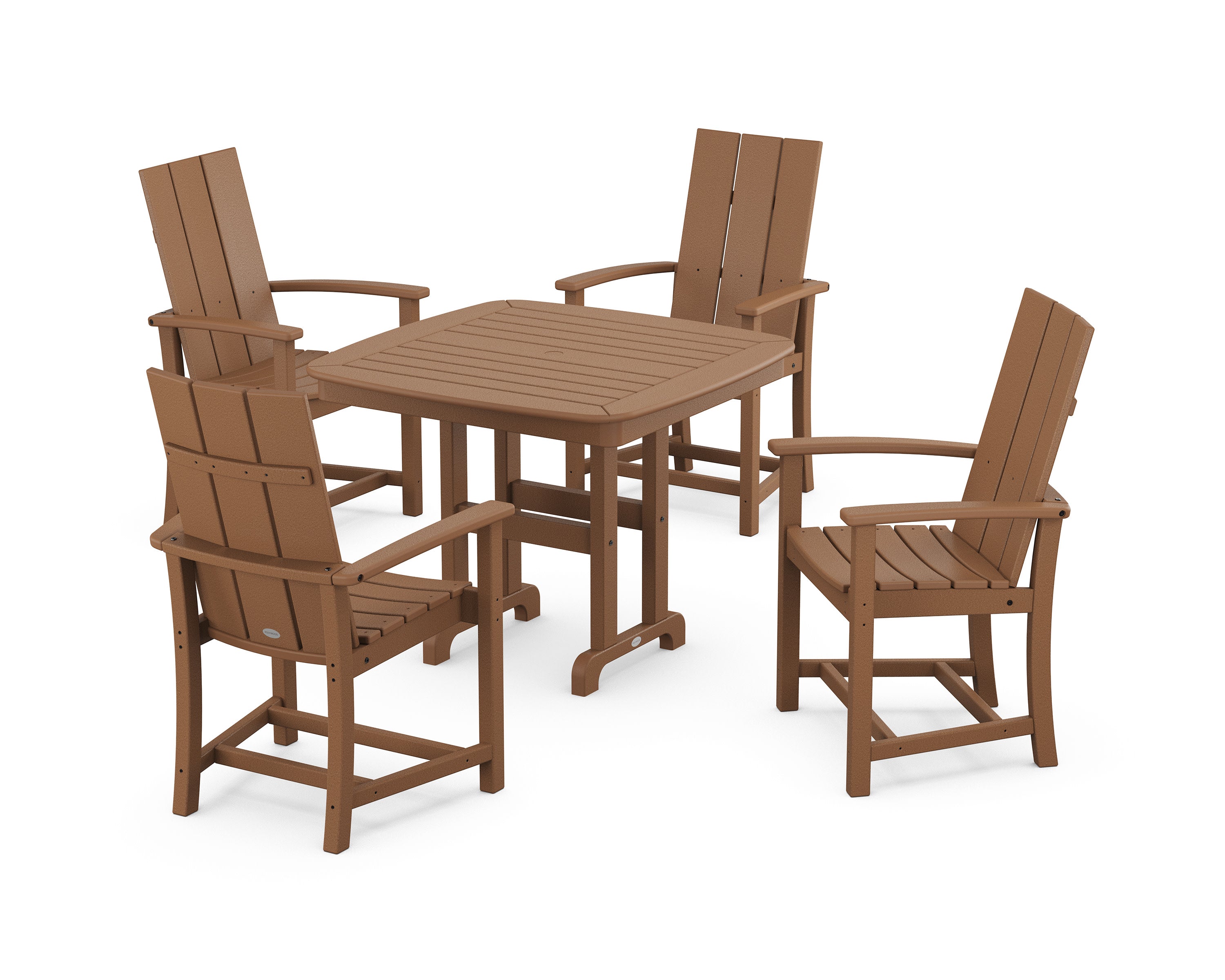 Modern Adirondack 5-Piece Dining Set in Teak