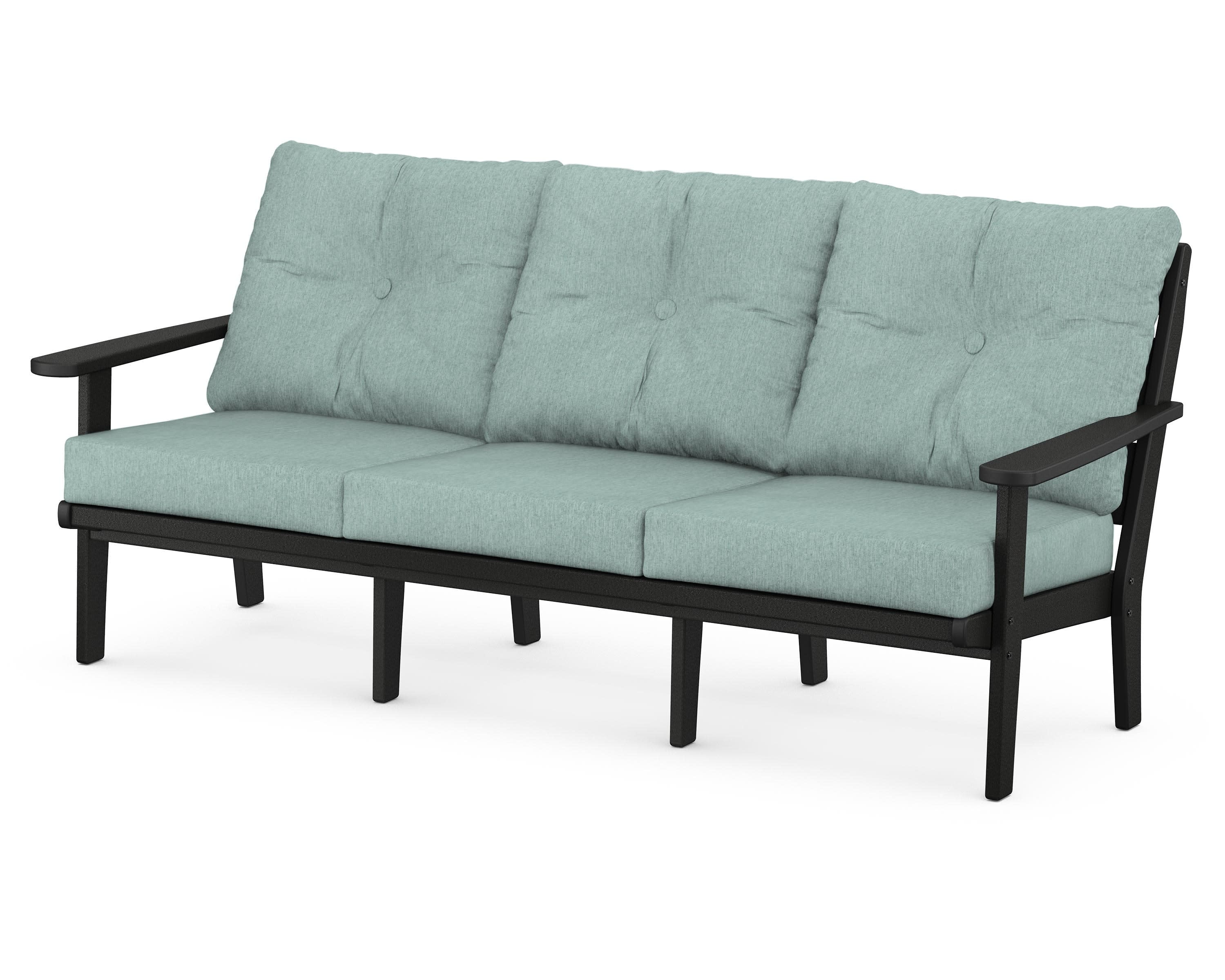 Lakeside Deep Seating Sofa in Black / Glacier Spa