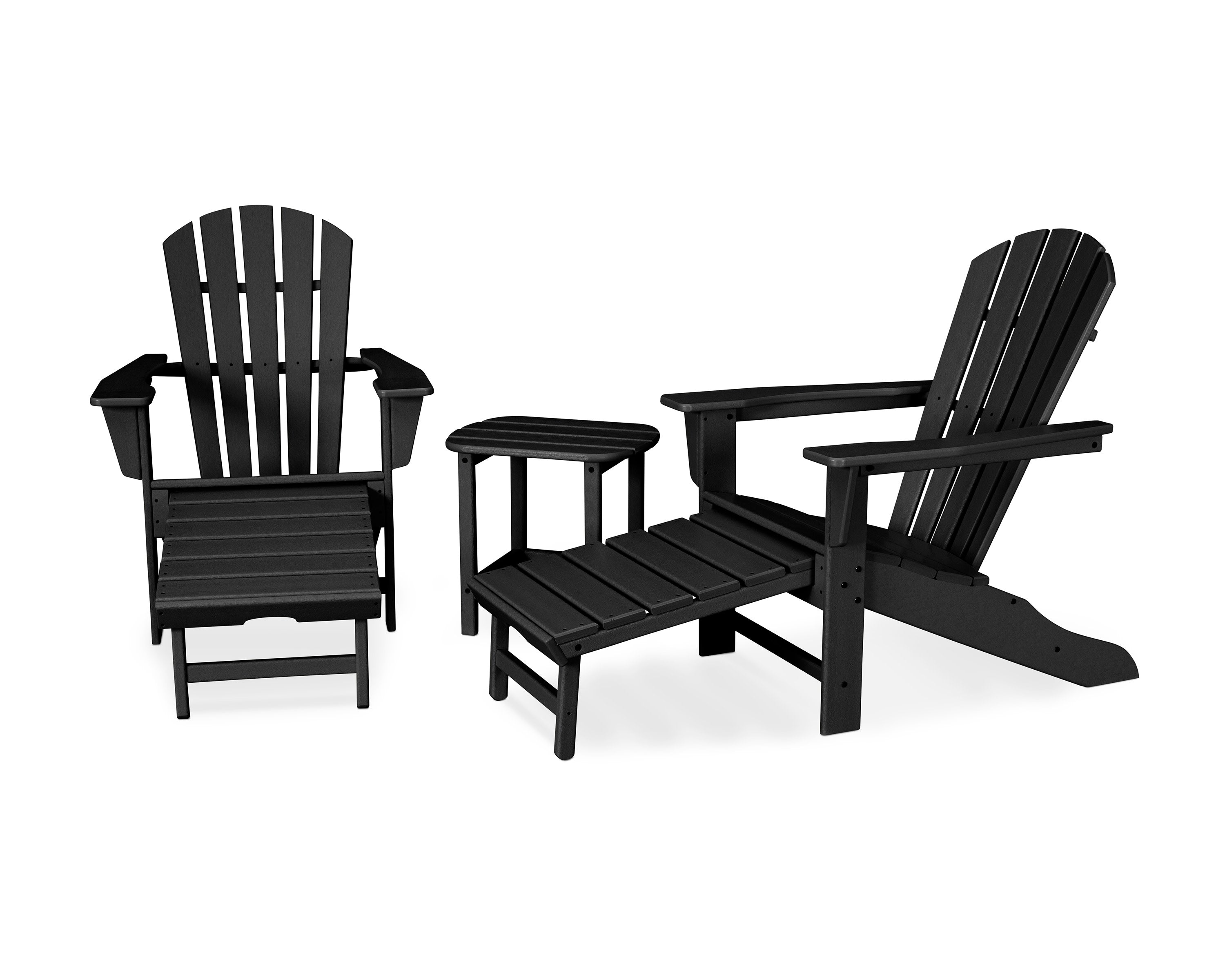 Palm Coast Ultimate Adirondack 3-Piece Set in Black