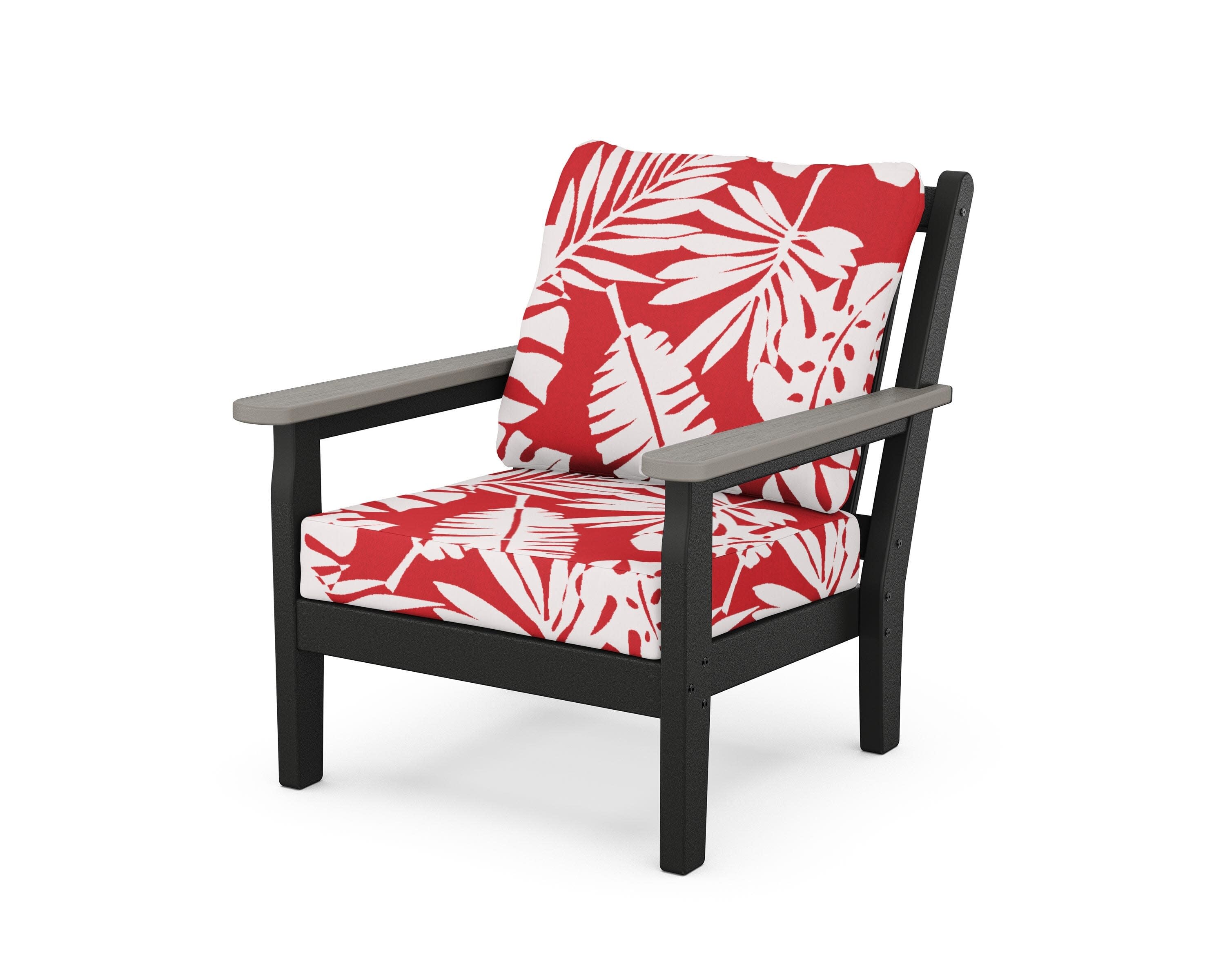 Chippendale Deep Seating Chair in Black / Driftwood / Leaf Crimson