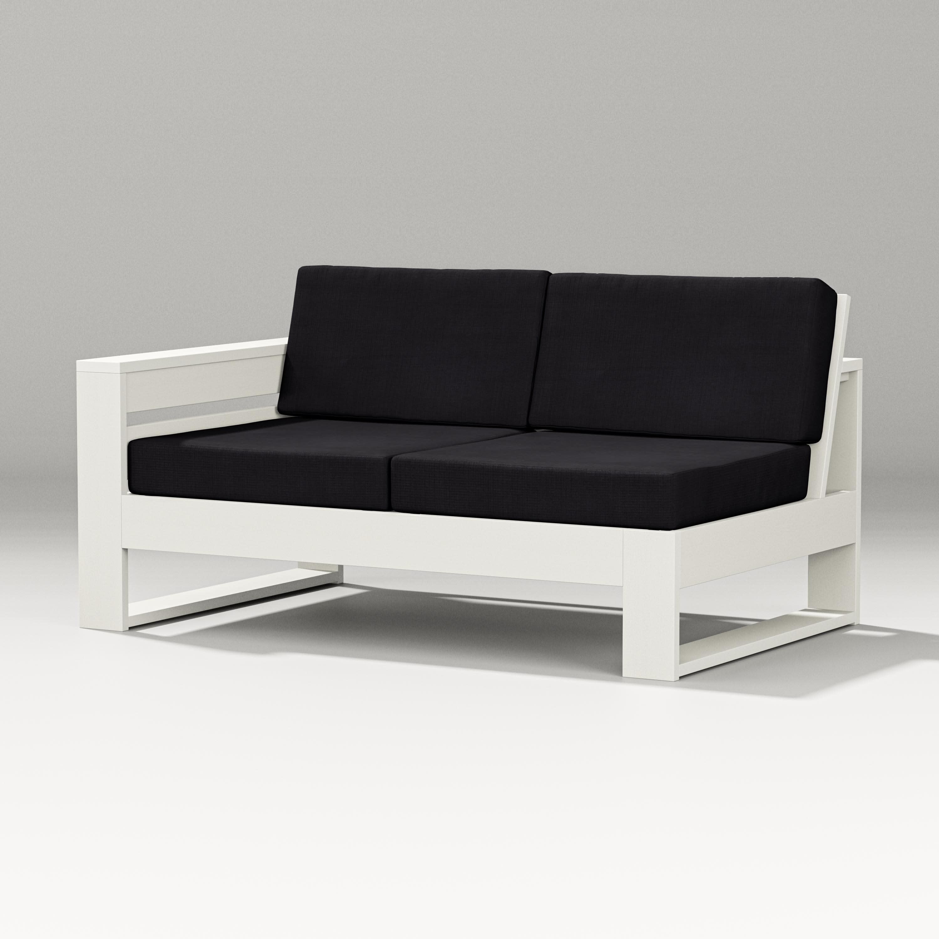 Latitude Modular Left Arm Loveseat in Vintage White / Midnight Linen