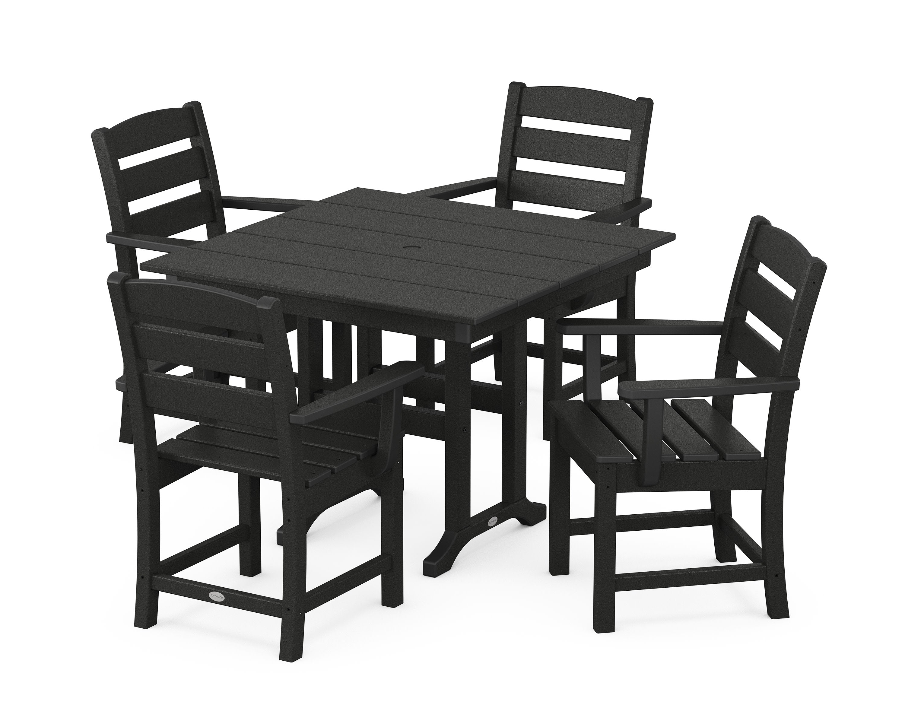 Lakeside 5-Piece Farmhouse Dining Set in Black