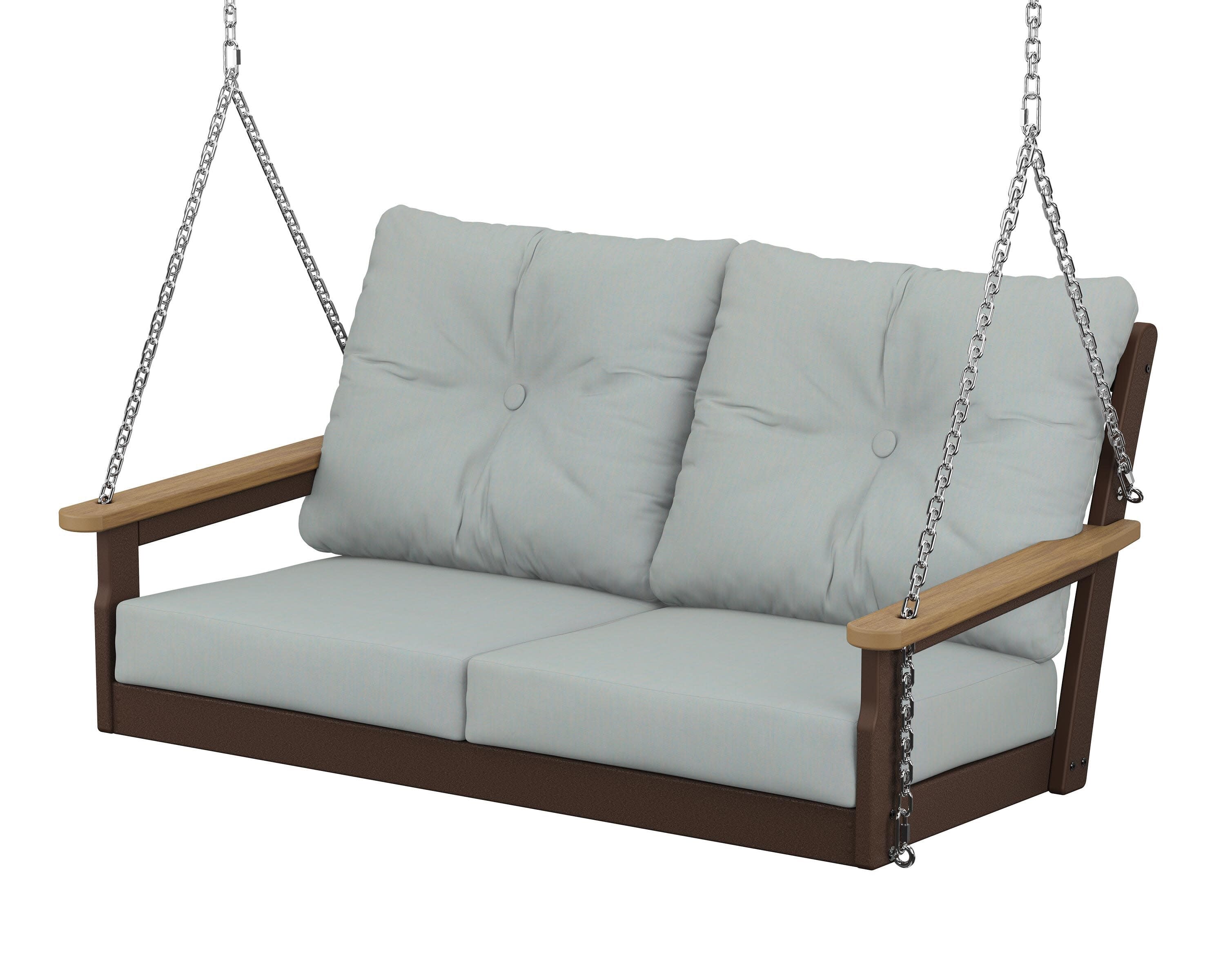 Vineyard Deep Seating Swing in Mahogany / Natural / Spa