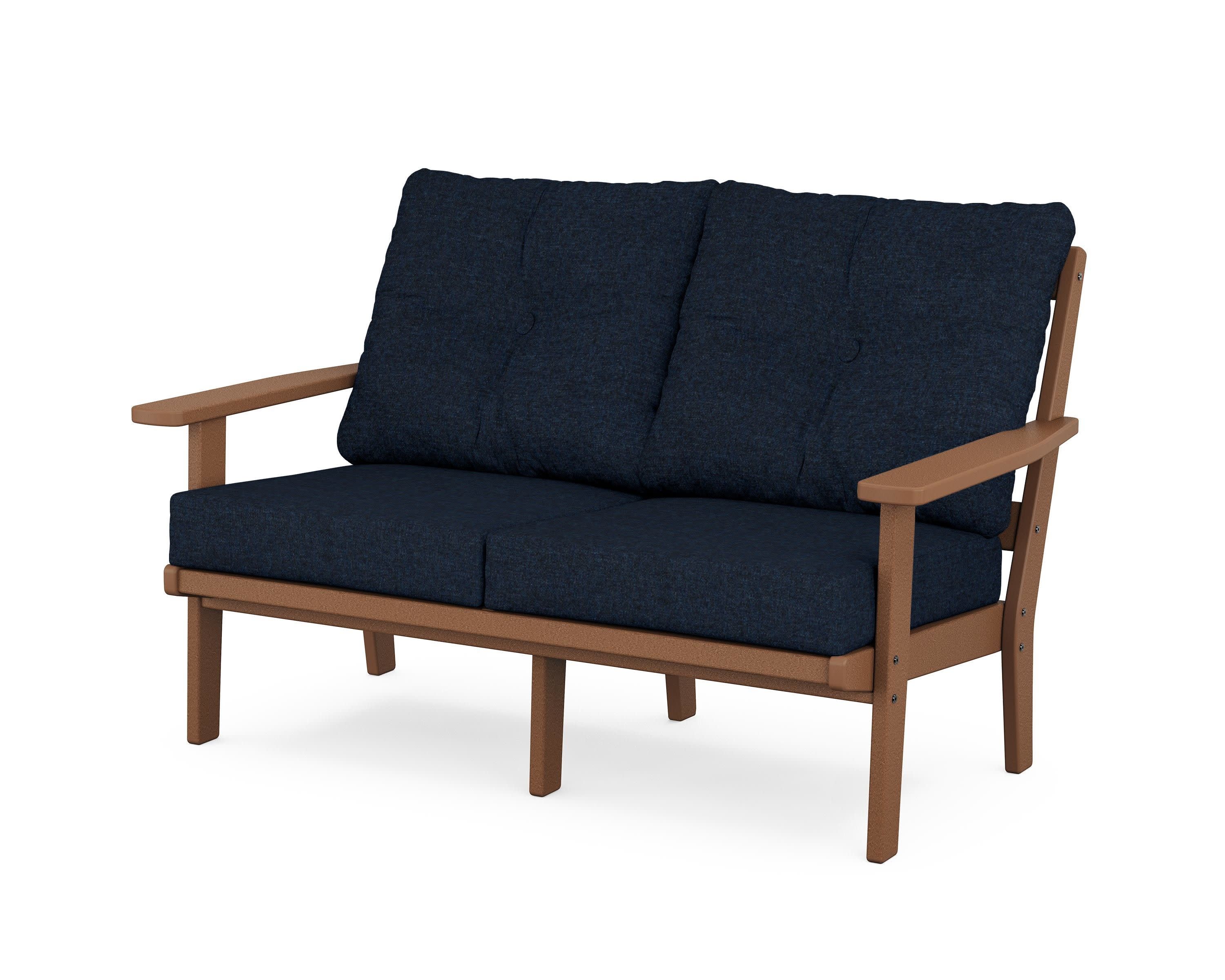 Oxford Deep SeatingLoveseat in Teak / Marine Indigo