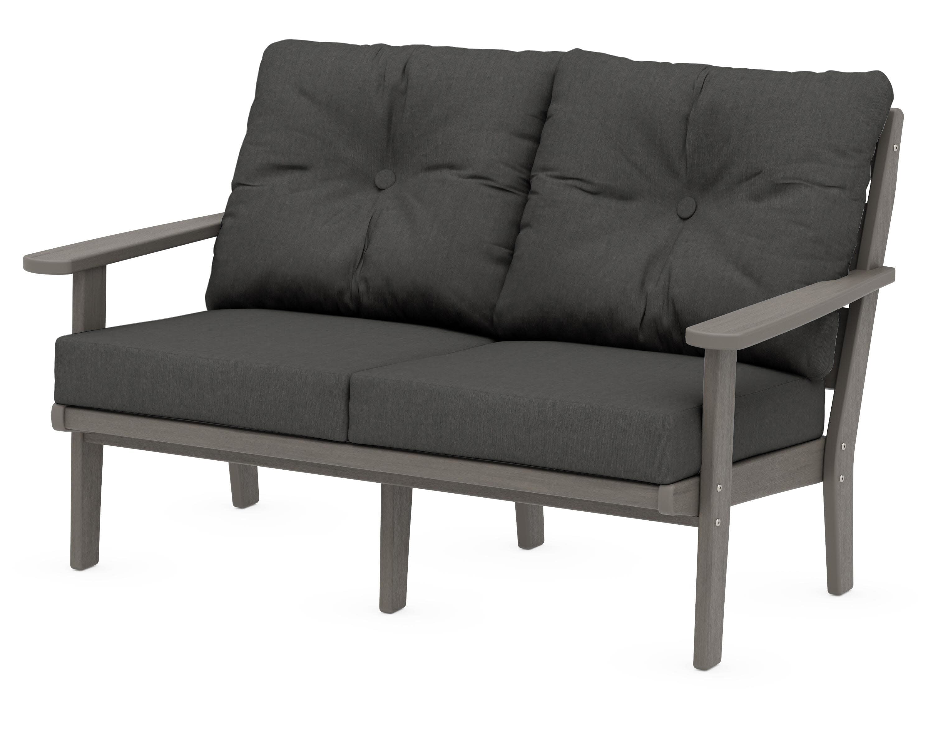 Lakeside Deep Seating Loveseat in Driftwood / Spectrum Carbon