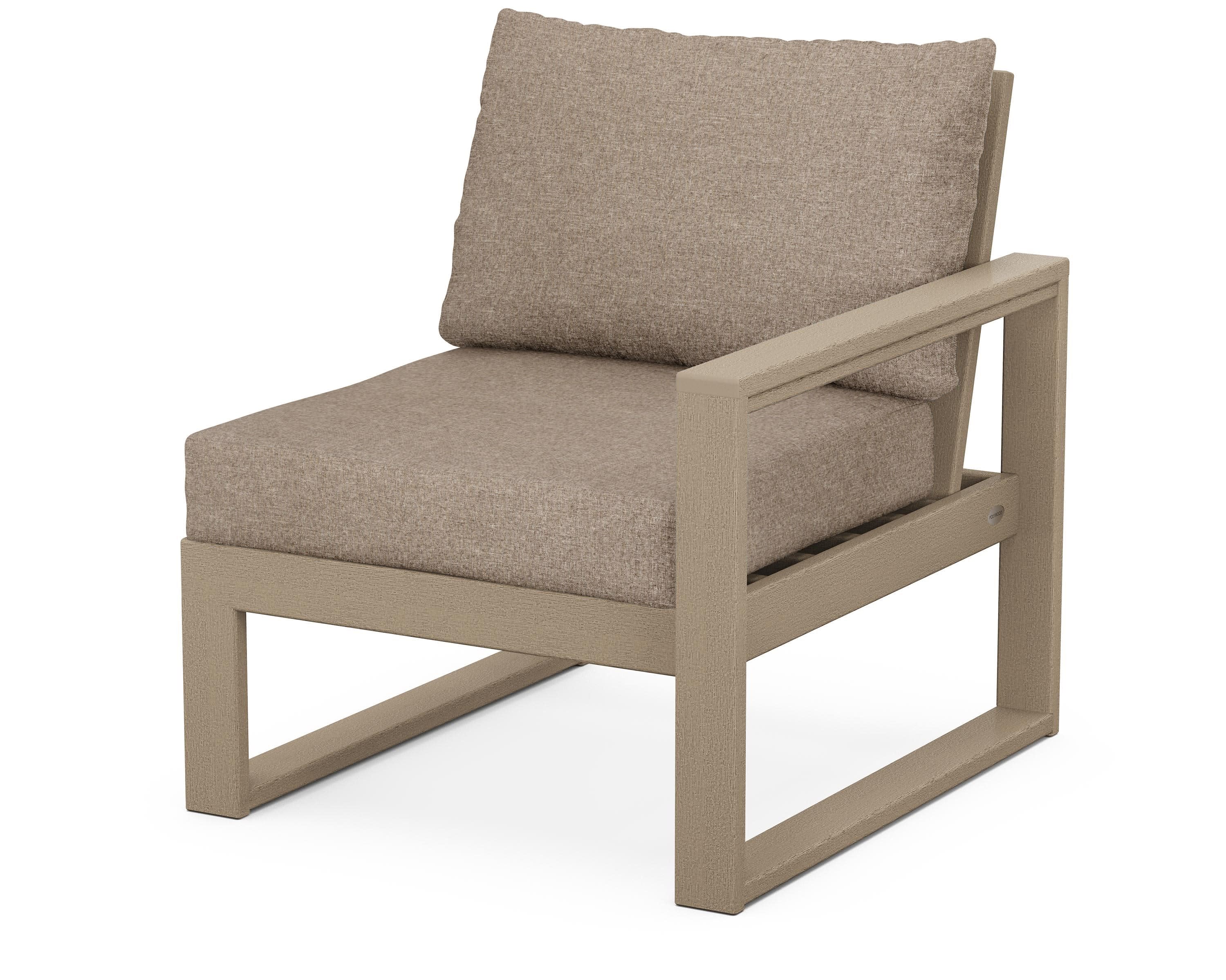 EDGE Modular Right Arm Chair in Vintage Sahara / Spiced Burlap