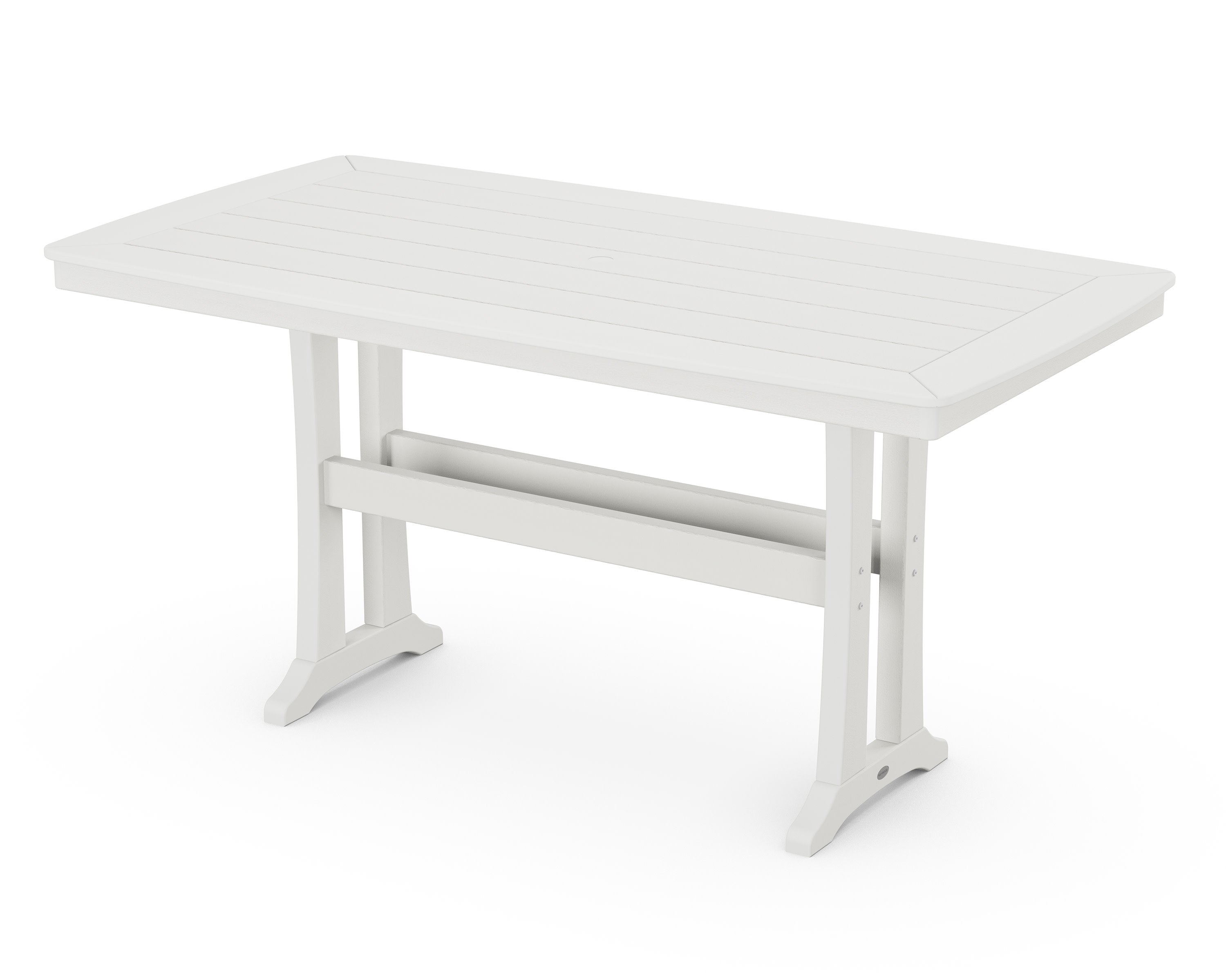Nautical Trestle 38" x 73" Counter Table in Vintage White