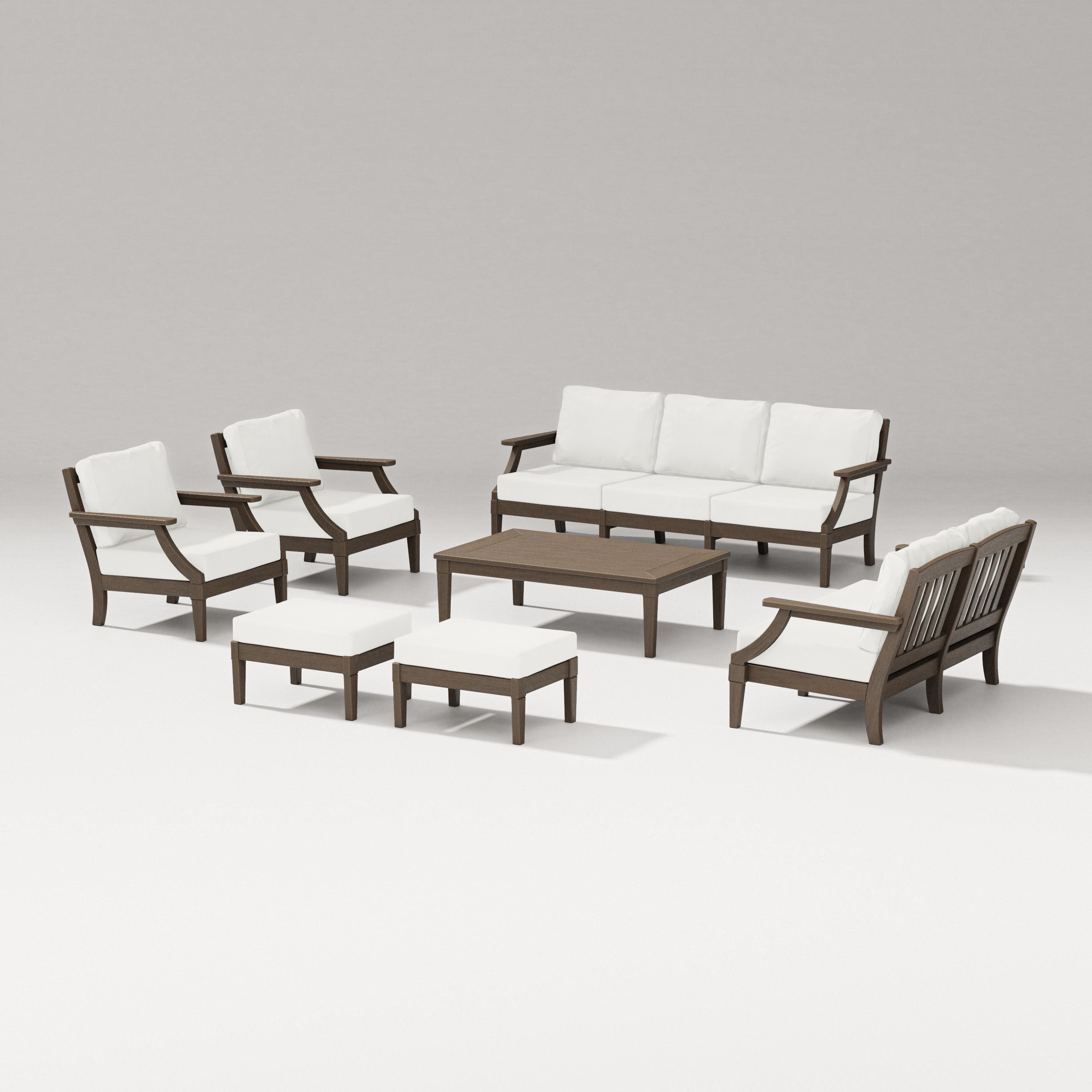 Estate 7-Piece Lounge Sofa Set in Kona / Natural Linen
