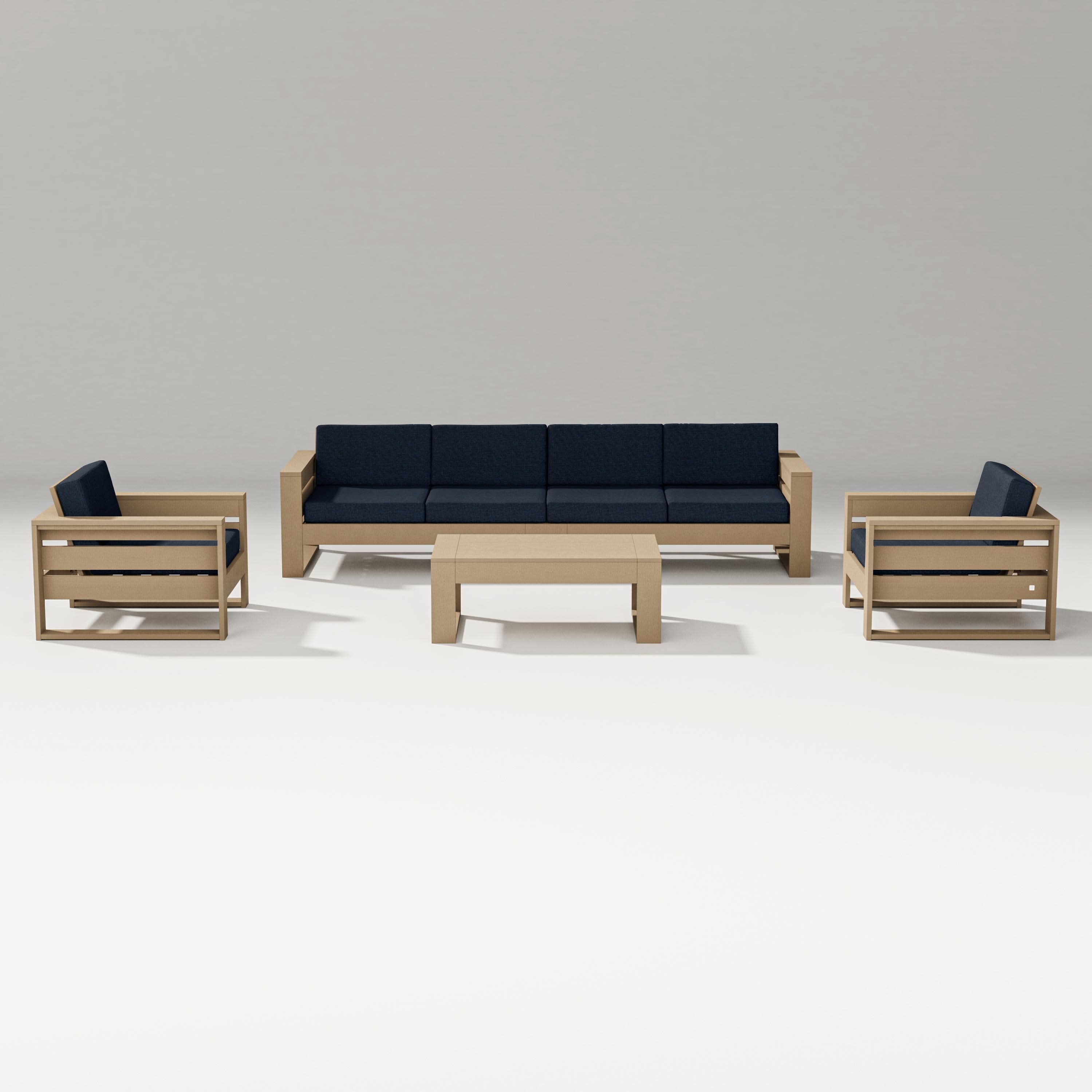 Latitude 5-Piece Lounge Sofa Set in Vintage Sahara / Marine Indigo