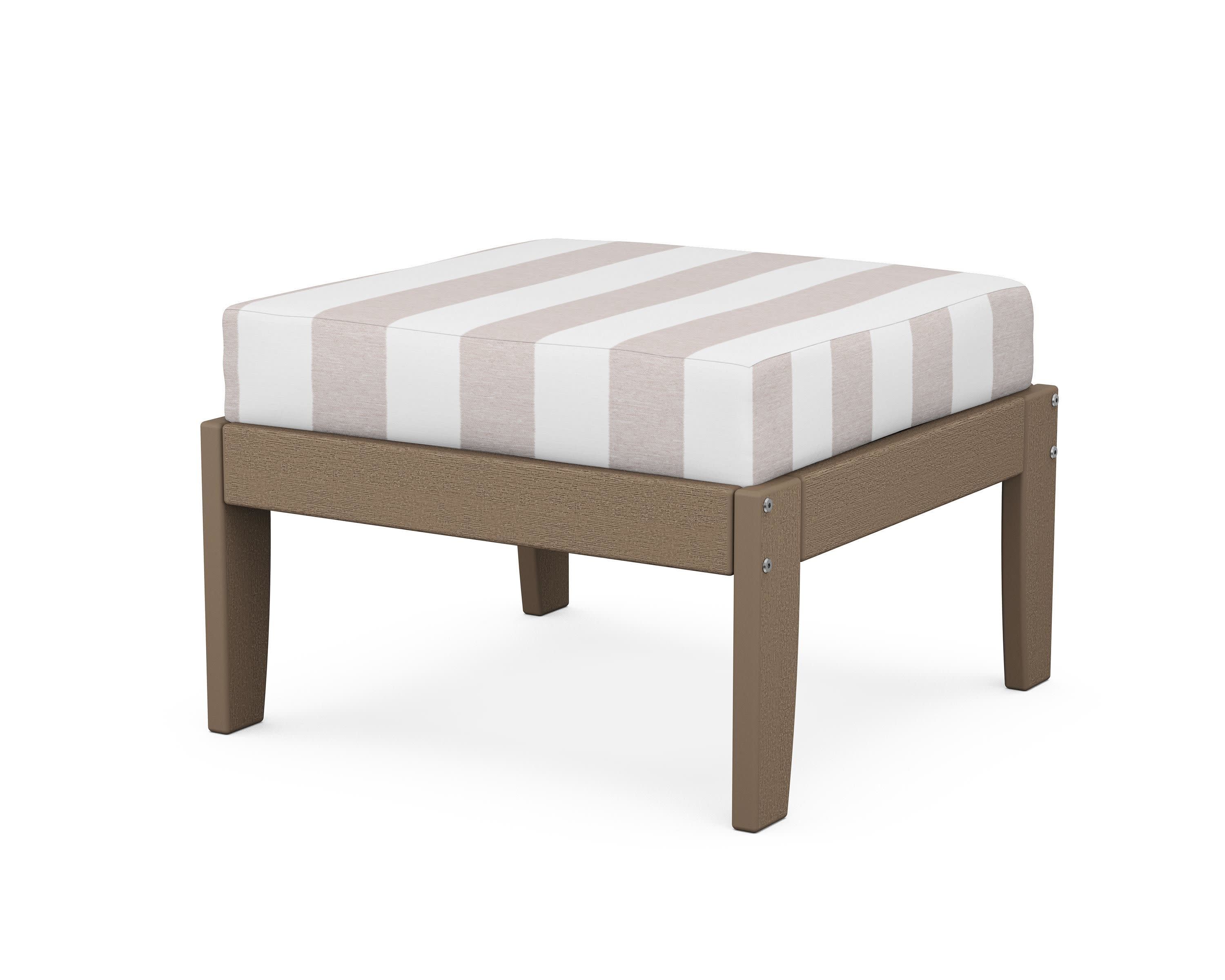 Modular Ottoman - Classic in Vintage Sahara / Cabana Stripe Dune Burlap