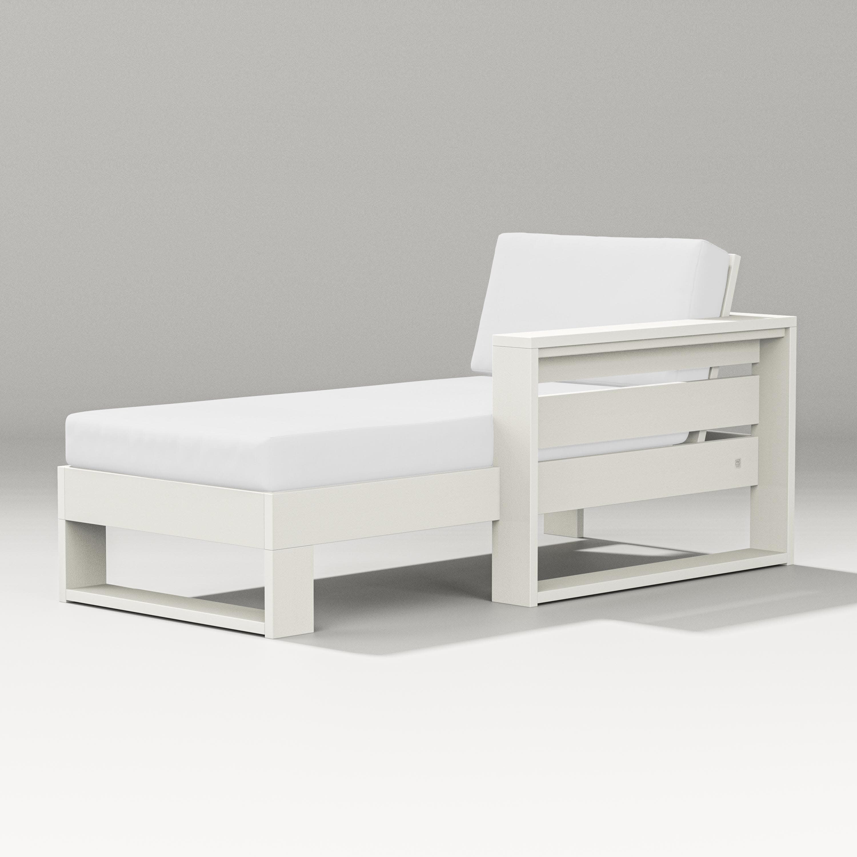 Latitude Modular Right Arm Chaise in Vintage White / Natural