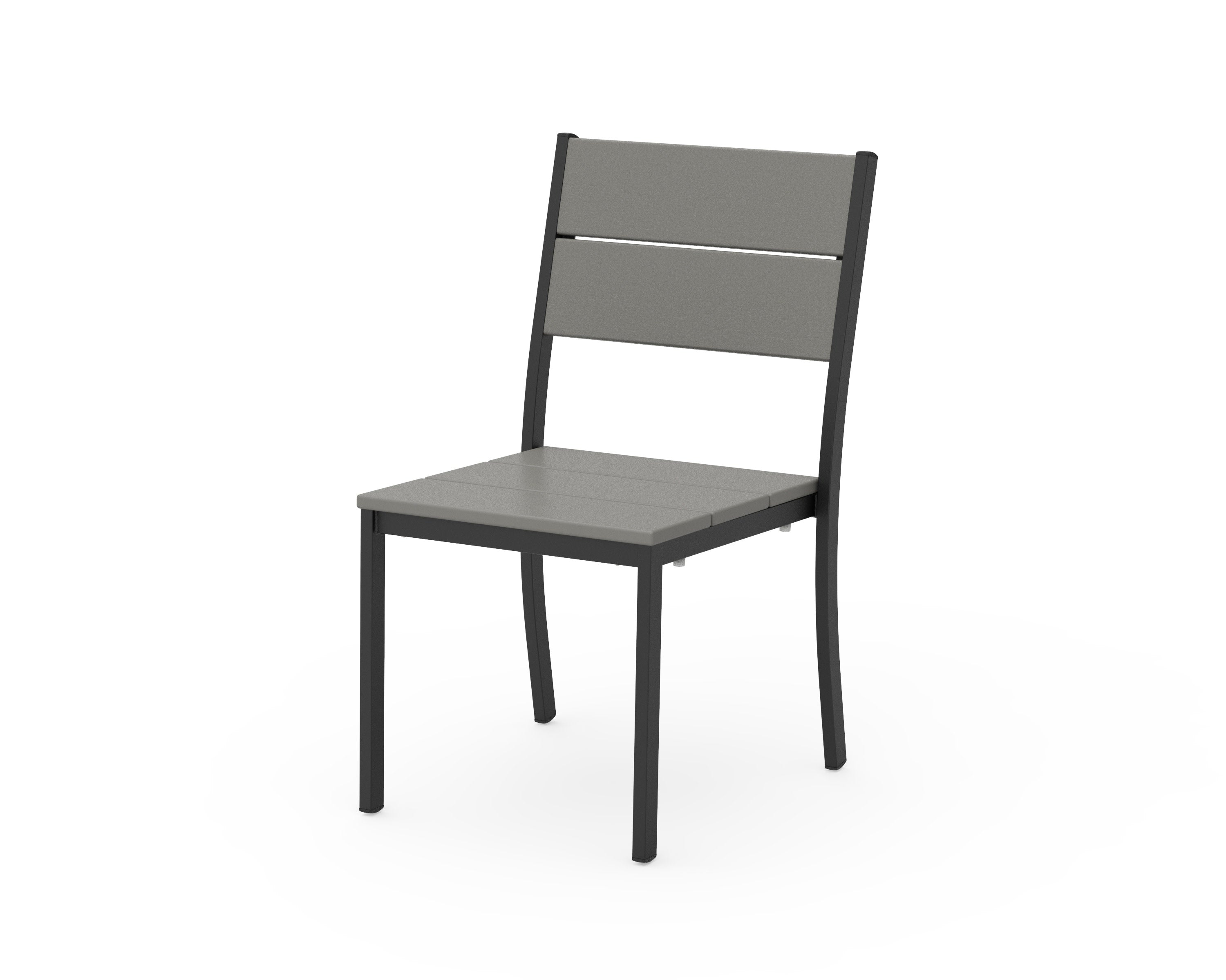 Main Street Stacking Dining Side Chair in Black / Slate Grey