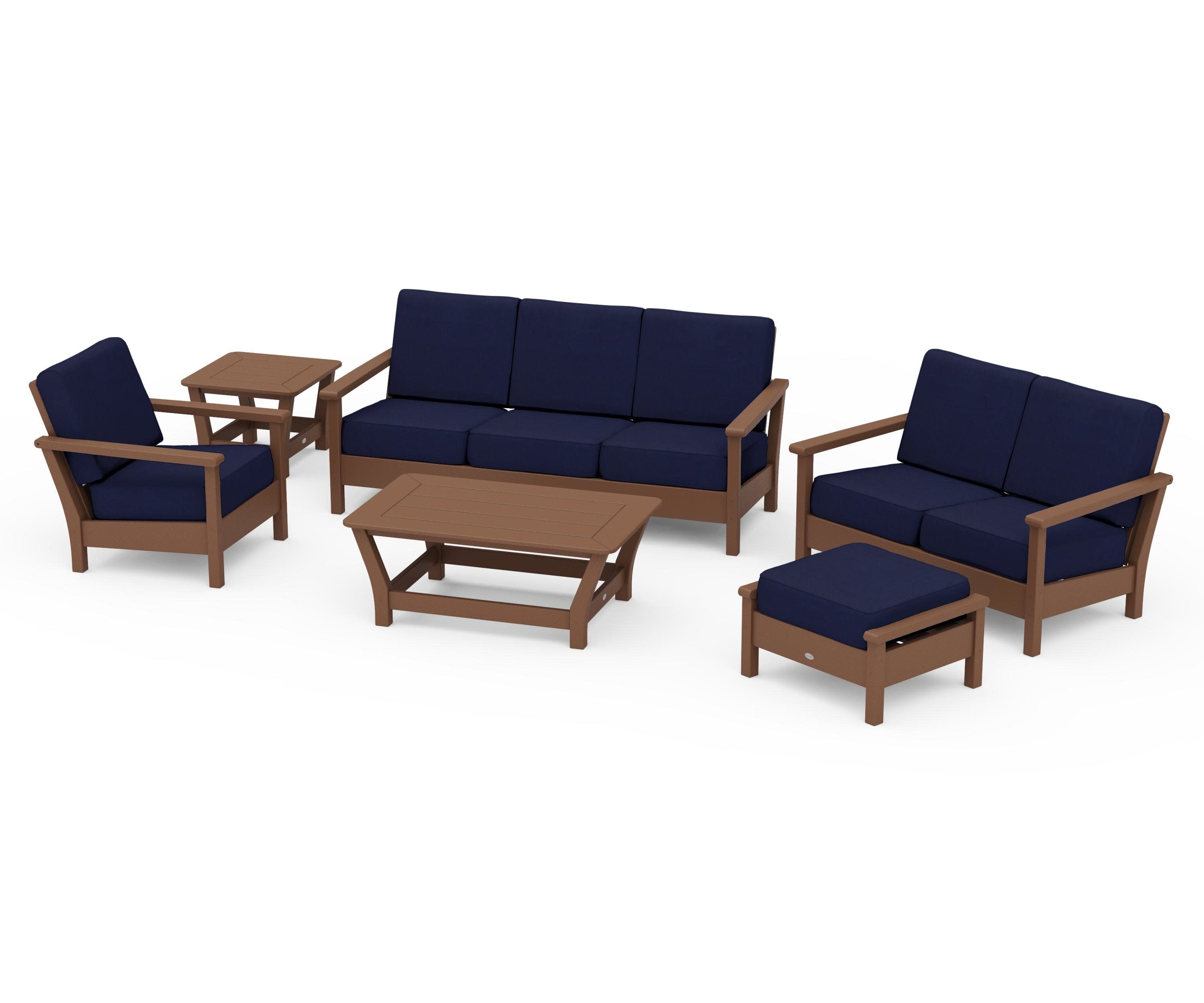 Harbour 6-Piece Outdoor Living Set in Teak / Navy