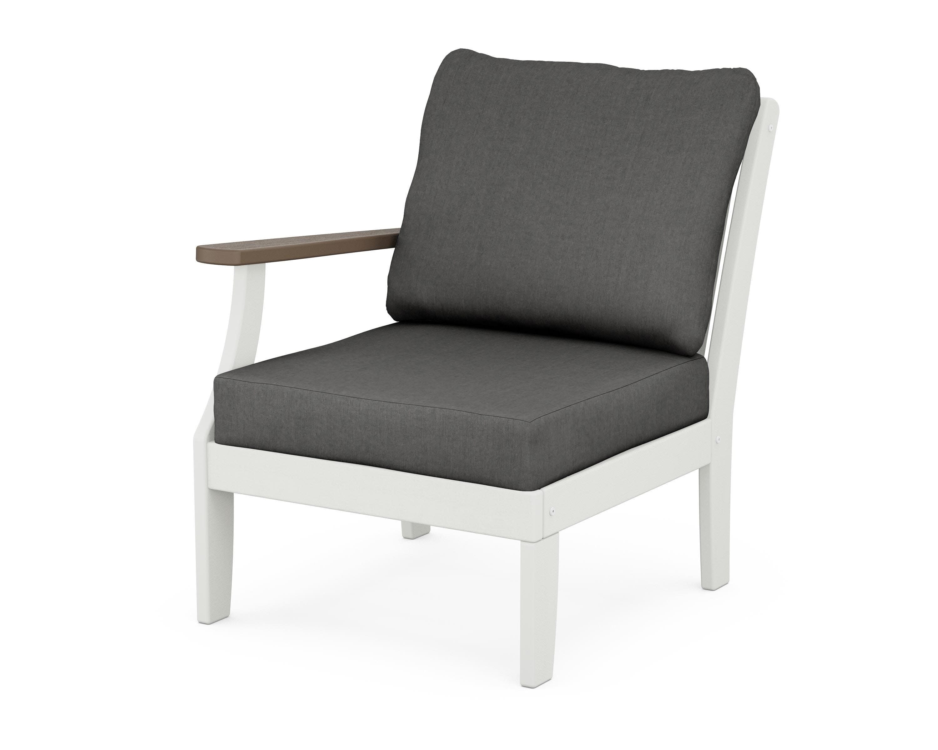 Braxton Modular Left Arm Chair in White / Kona / Spectrum Carbon