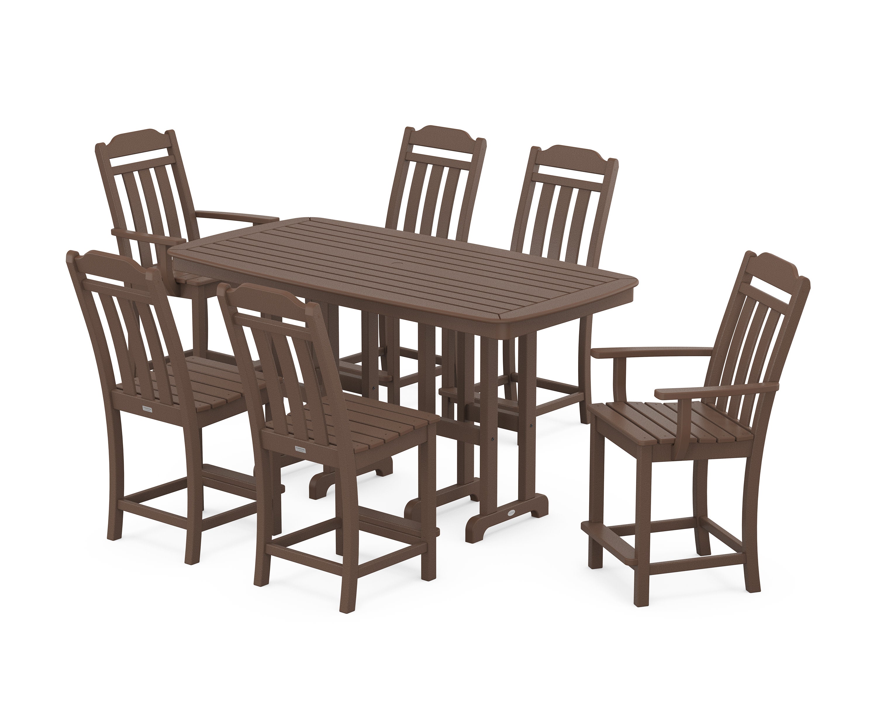Cottage 7-Piece Counter Set in Mahogany