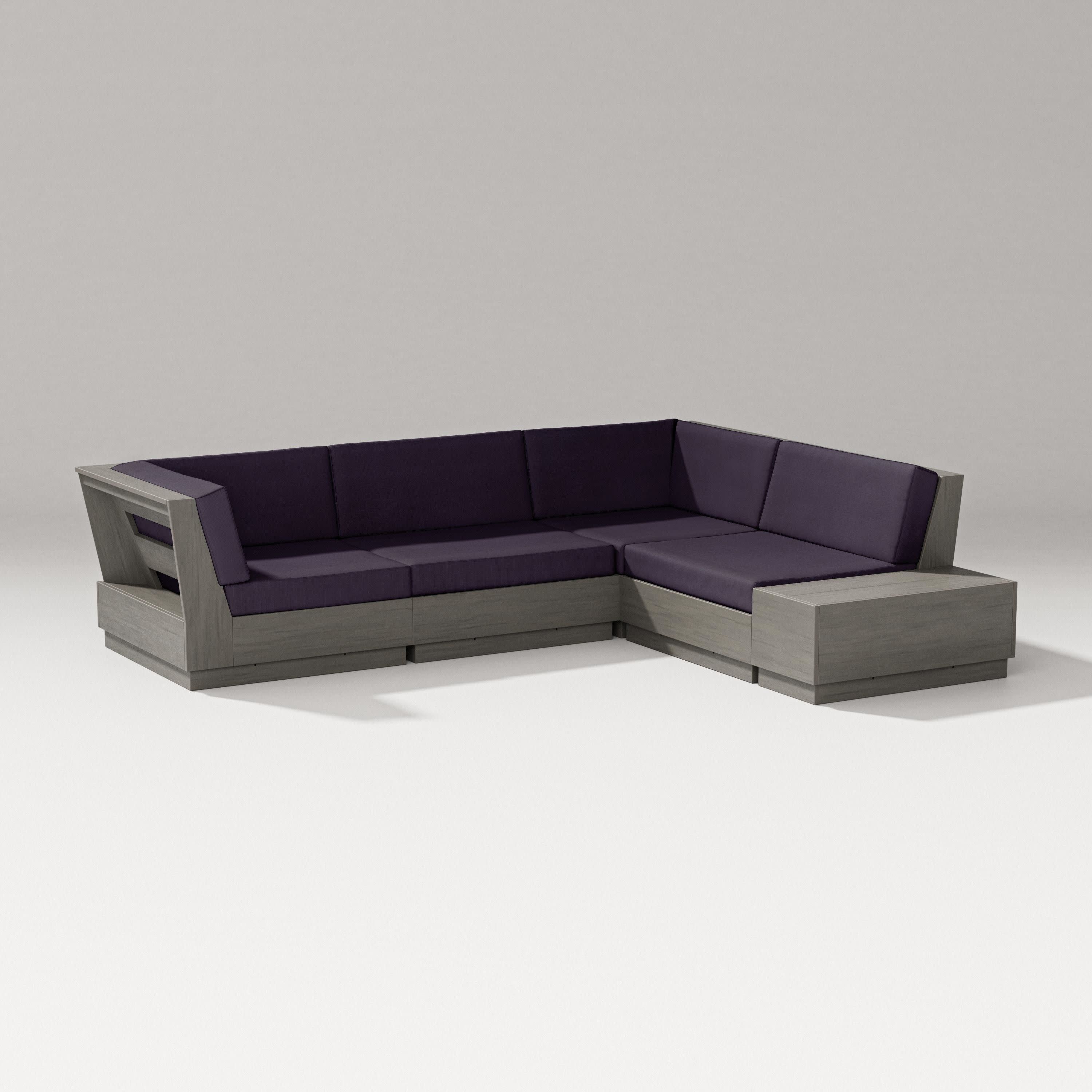 Elevate Corner Sectional in Driftwood / Navy Linen