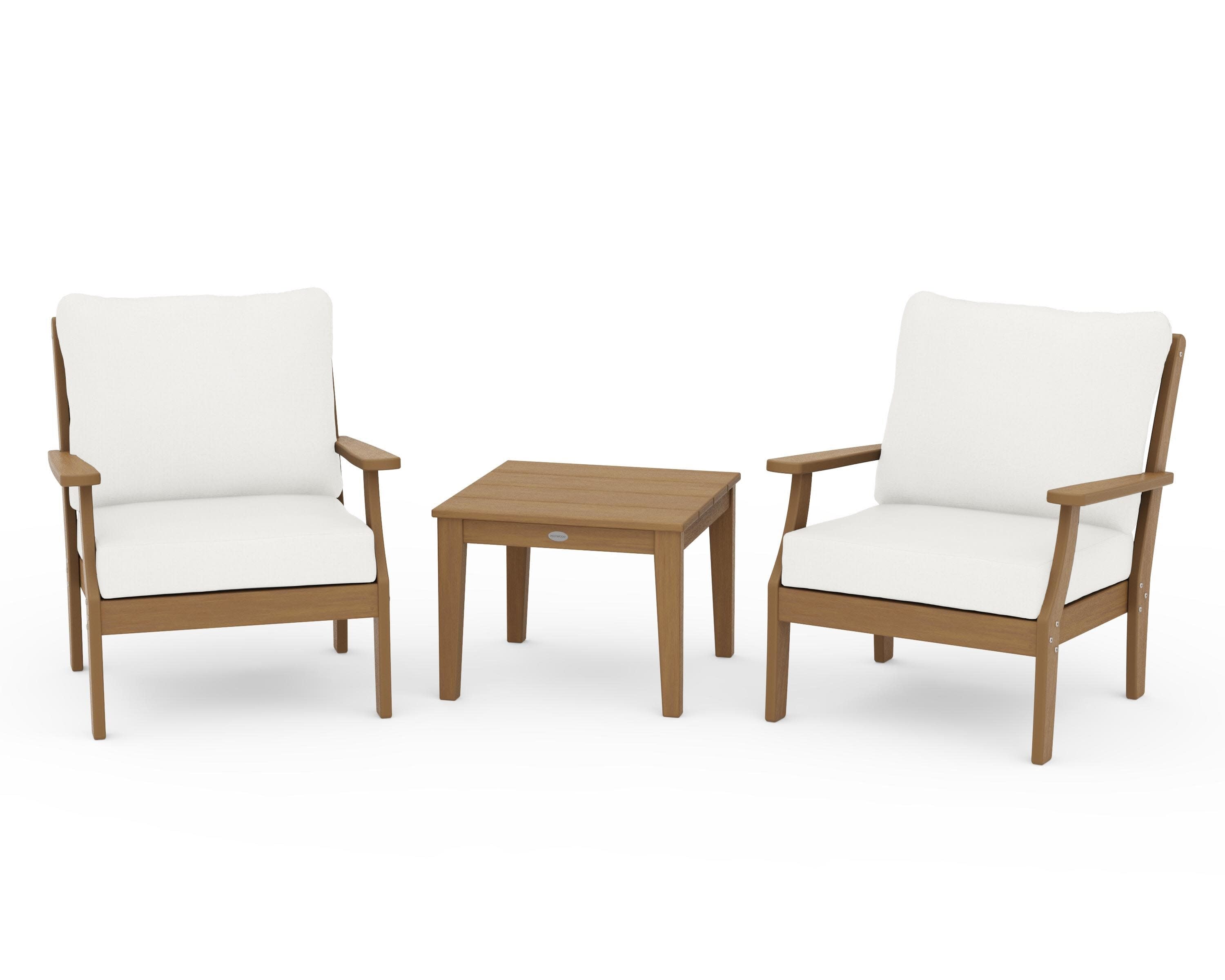 Braxton 3-Piece Deep Seating Set in Natural / Natural Linen