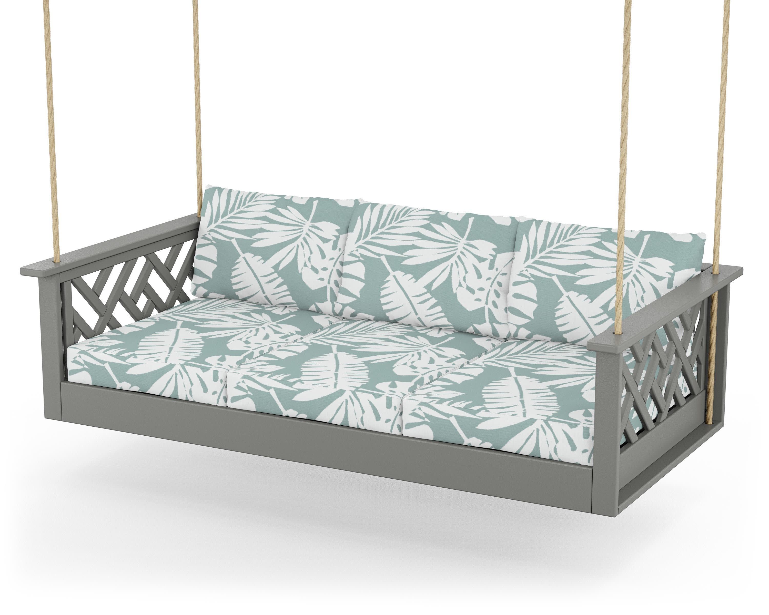 Chippendale Daybed Swing in Slate Grey / Leaf Glacier Spa