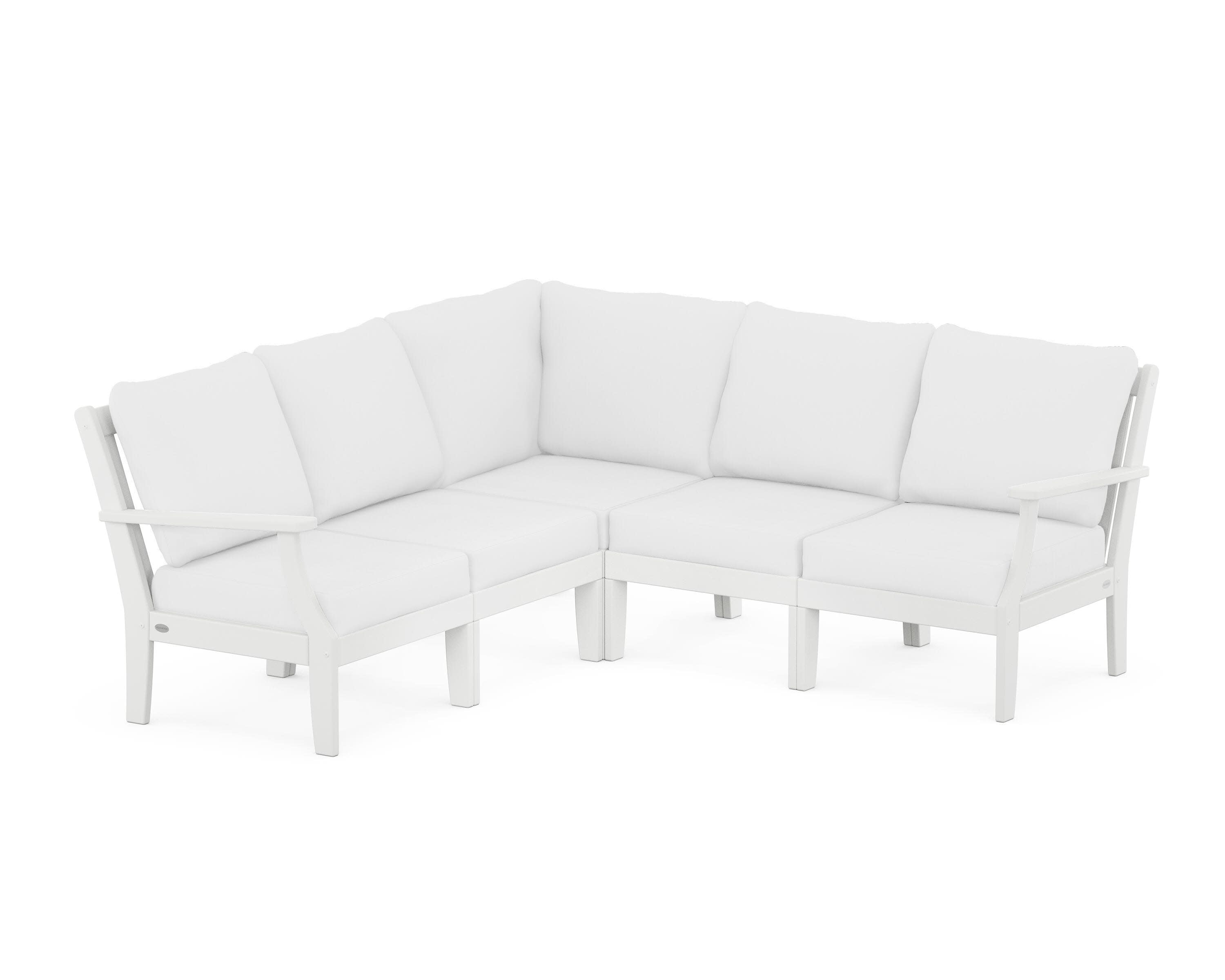 Braxton Modular 5-Piece Deep Seating Set in White / Natural