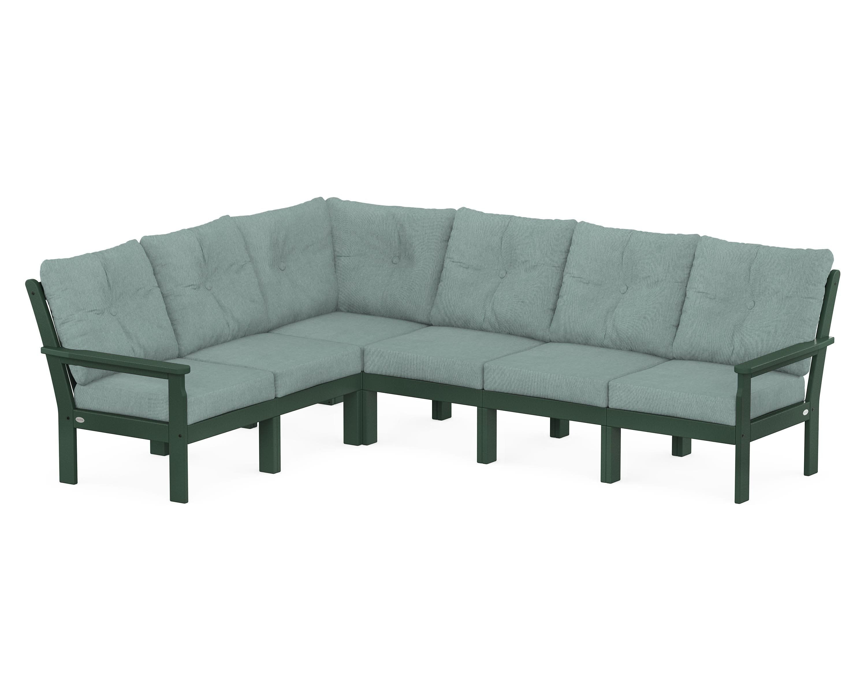 Vineyard 6-Piece Sectional in Green / Glacier Spa