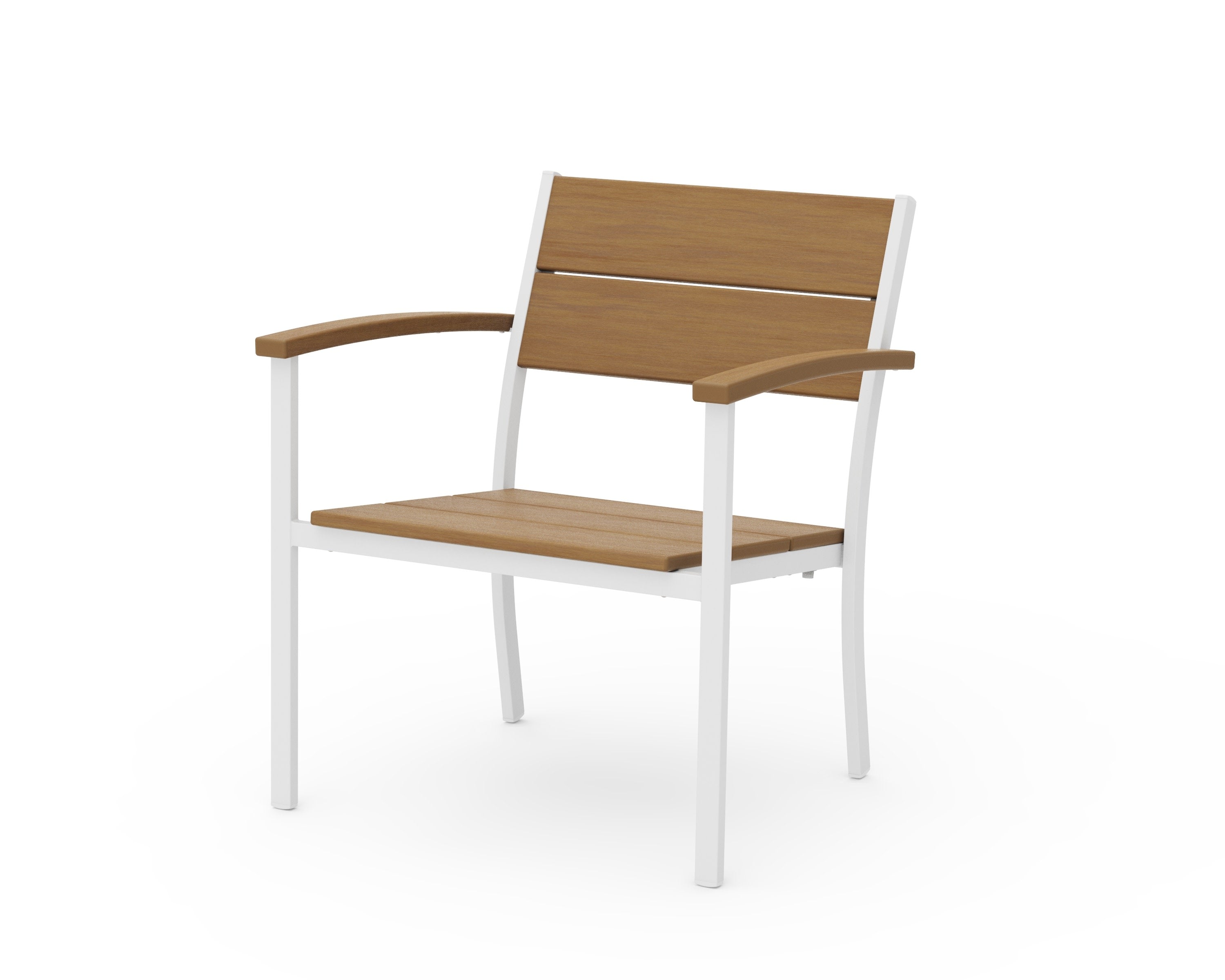 Main Street Stacking Lounge Arm Chair in White / Natural