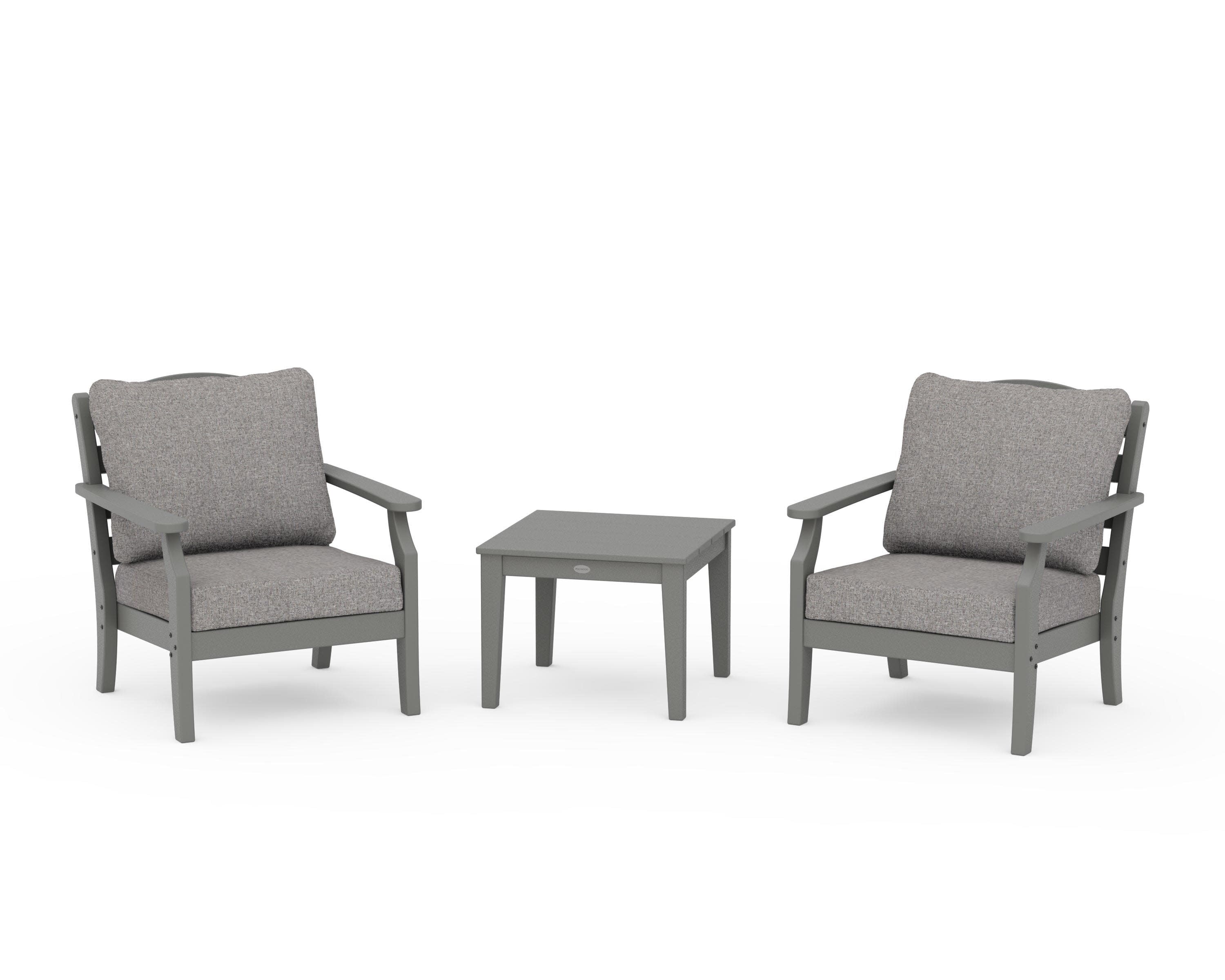 Savannah 3-Piece Deep Seating Set in Slate Grey / Grey Mist