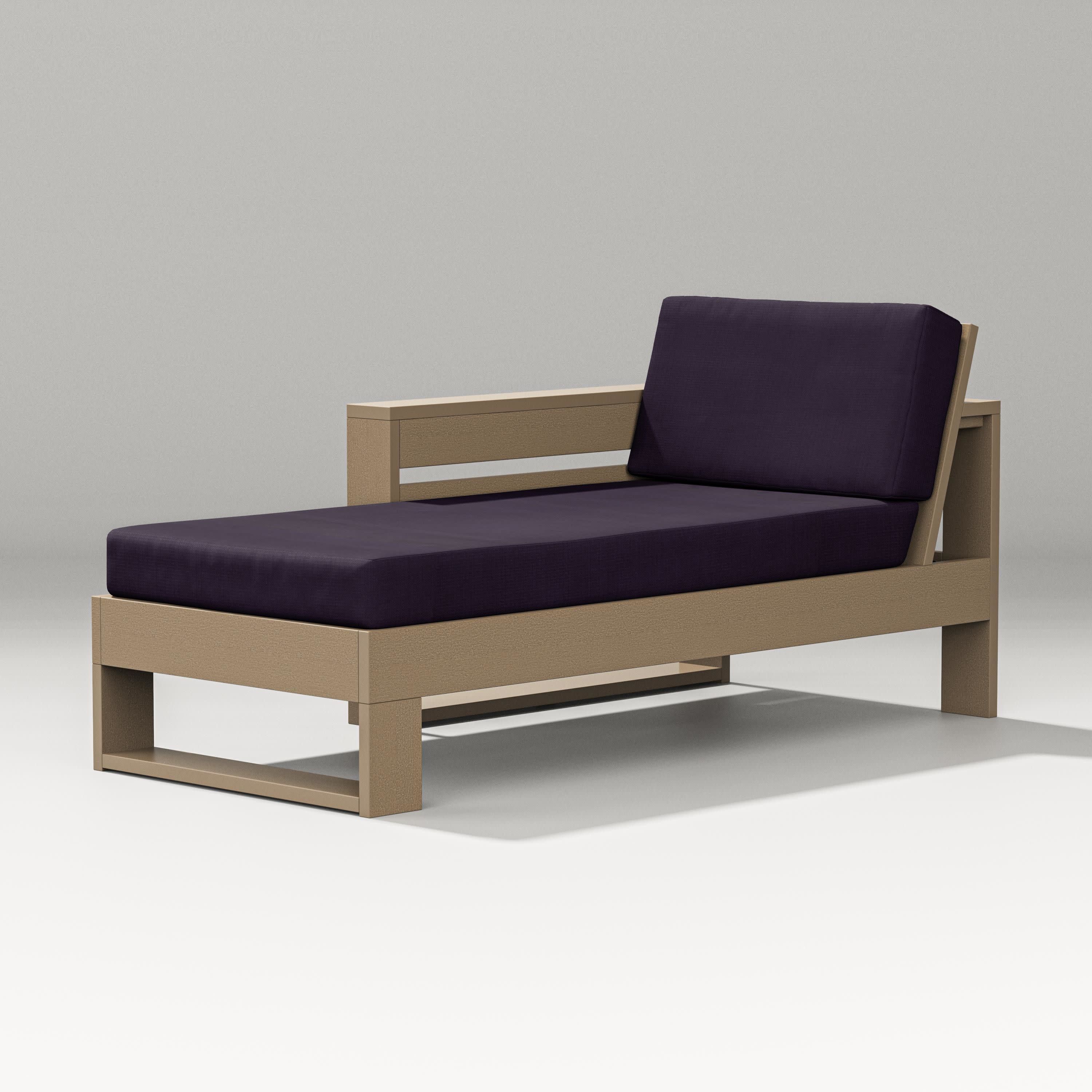 Latitude Modular Left Arm Chaise in Vintage Sahara / Navy Linen