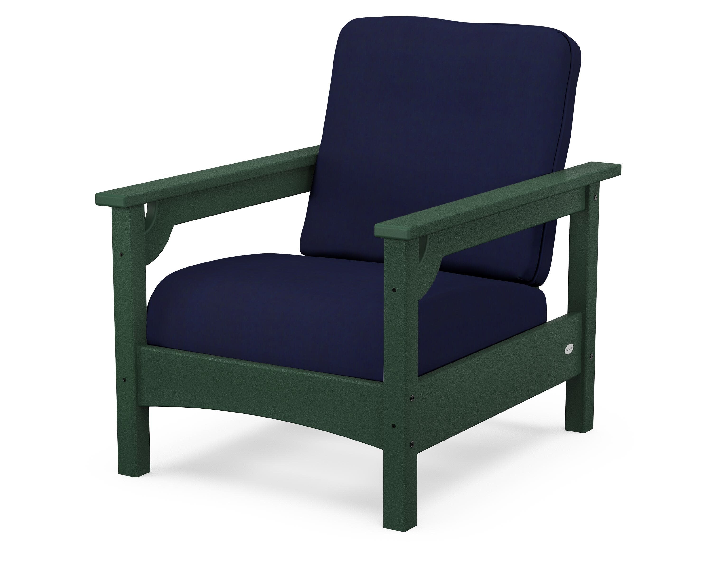 Club Chair in Green / Navy